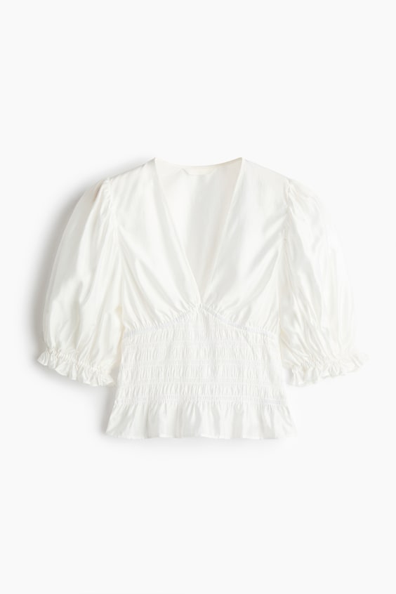 Женские блузки H&M Smocked-Waist Blouse