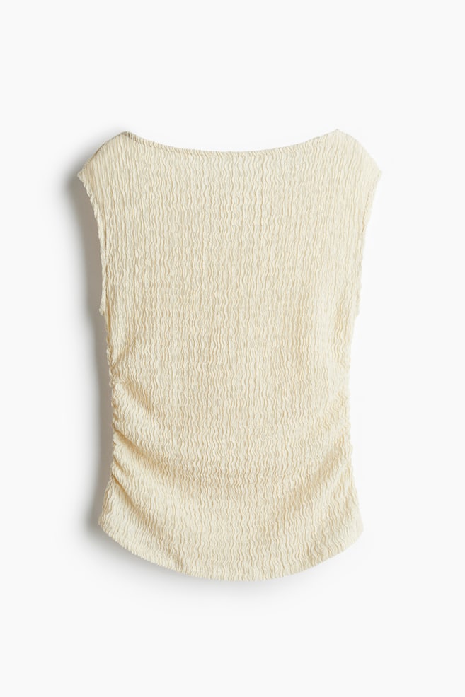 Top en punto con textura - Crema/Negro/Estampado - 1