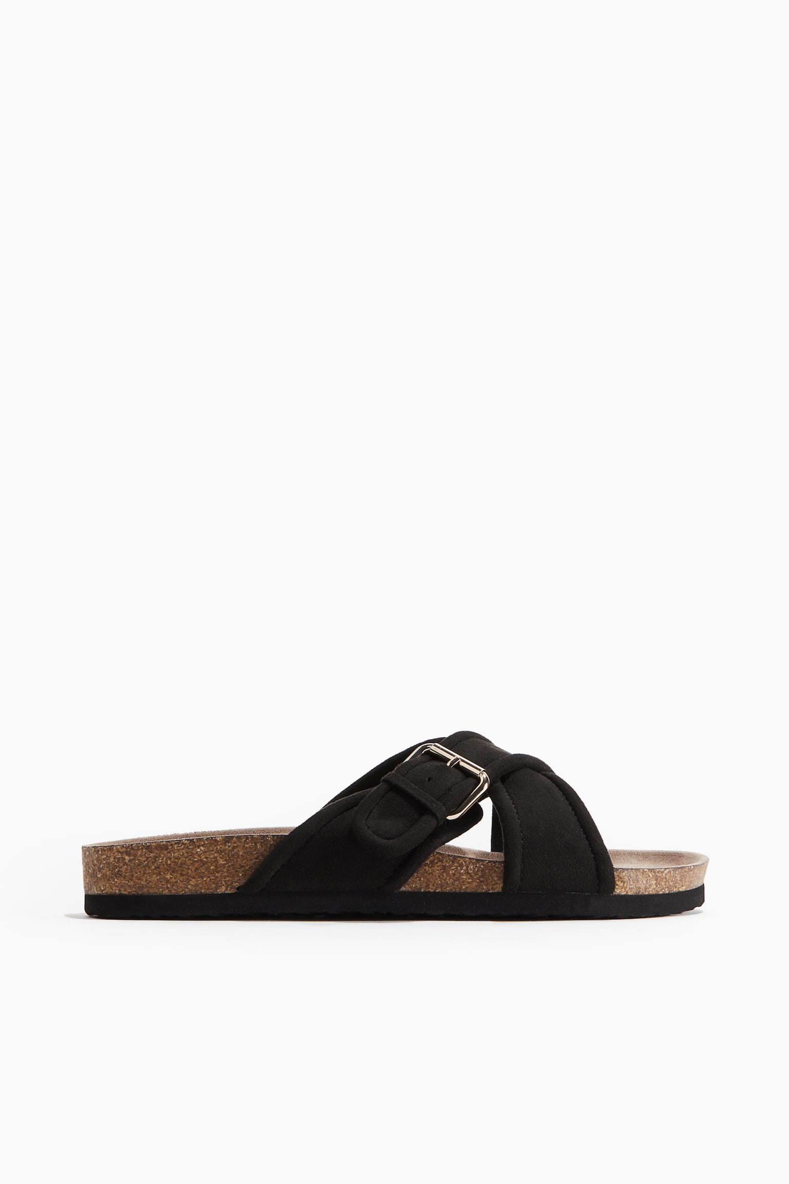 Crossover Strap Sandals - Black/Brown - 1