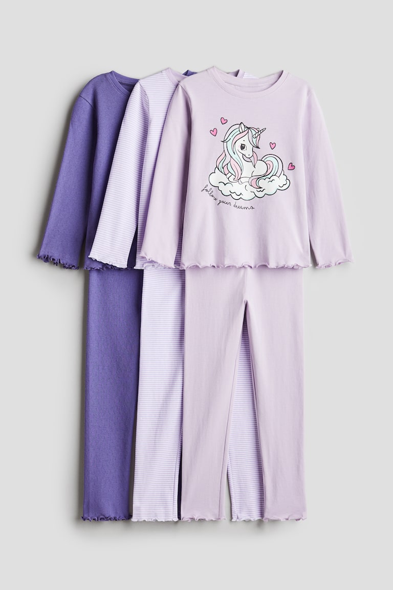 Unicorn Pyjama Licorne H&m Lot De Pyjamas En Coton Violet