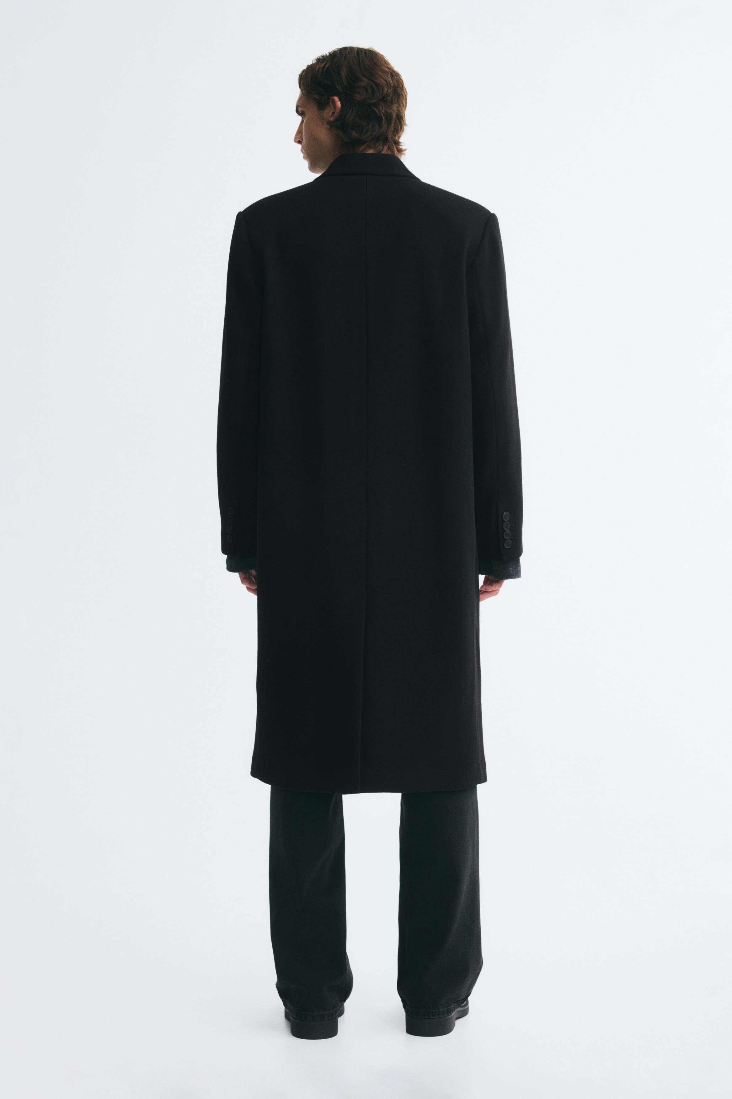 ウールブレンド ダブルブレストコート - ダークカーキグリーン - Men