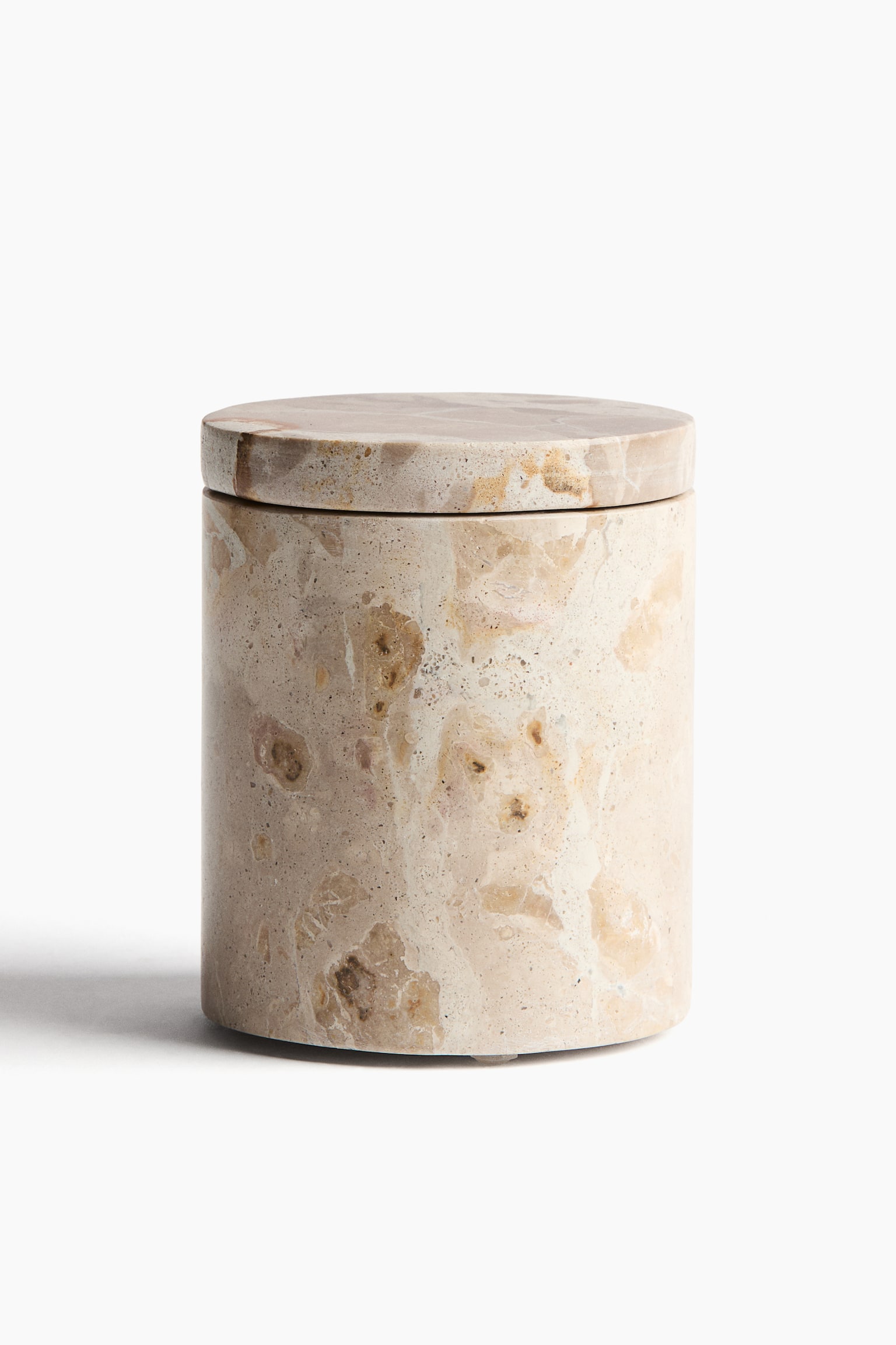 Marmorburk med lock - Ljusbeige/Marmorerad/Mörkbrun/Marmormönstrad