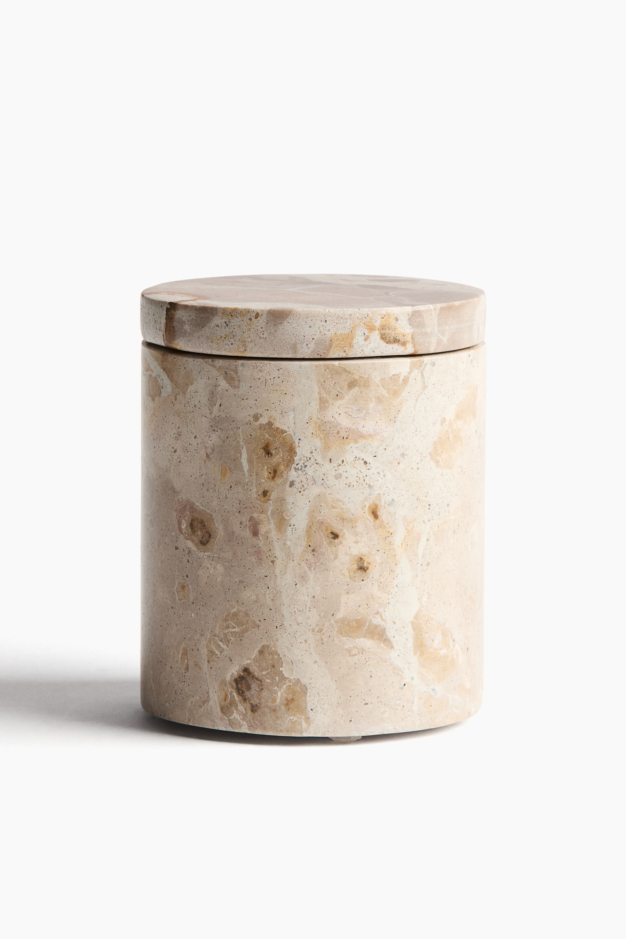View larger image: Lidded marble jar - Light beige/Marbled - Home All | H&M IN 1
