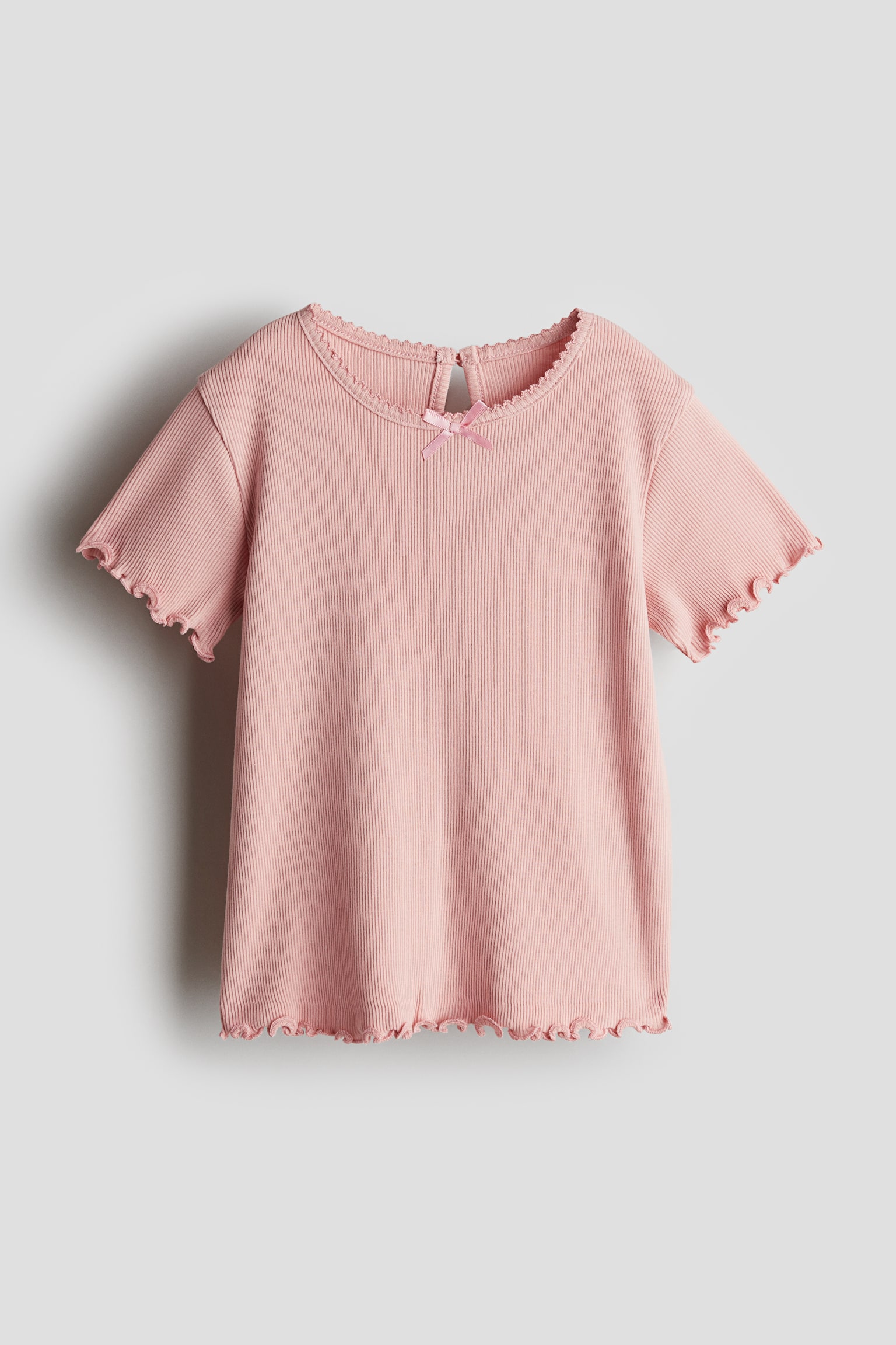 Ribbed jersey top - Pink/Light grey/Light pink/Black/Cream - 1