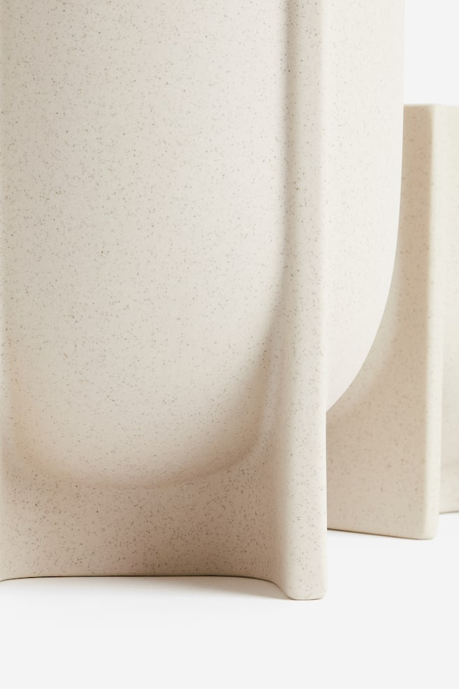 Høj vase i stentøj - Lys beige/Spraglet - 3
