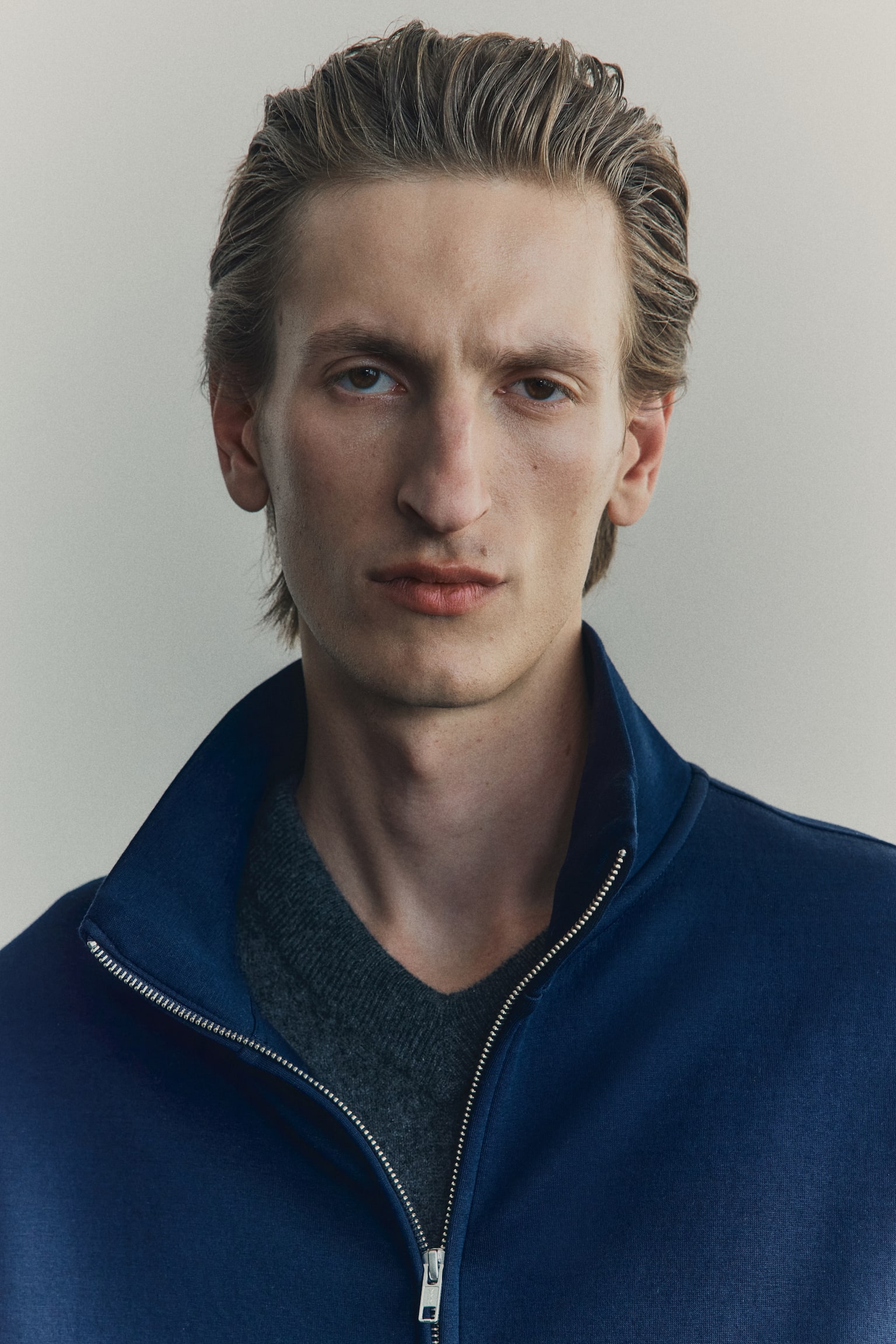 Rozpinana bluza sportowa z pianki scuba Loose Fit - Ciemnoniebieski - 6