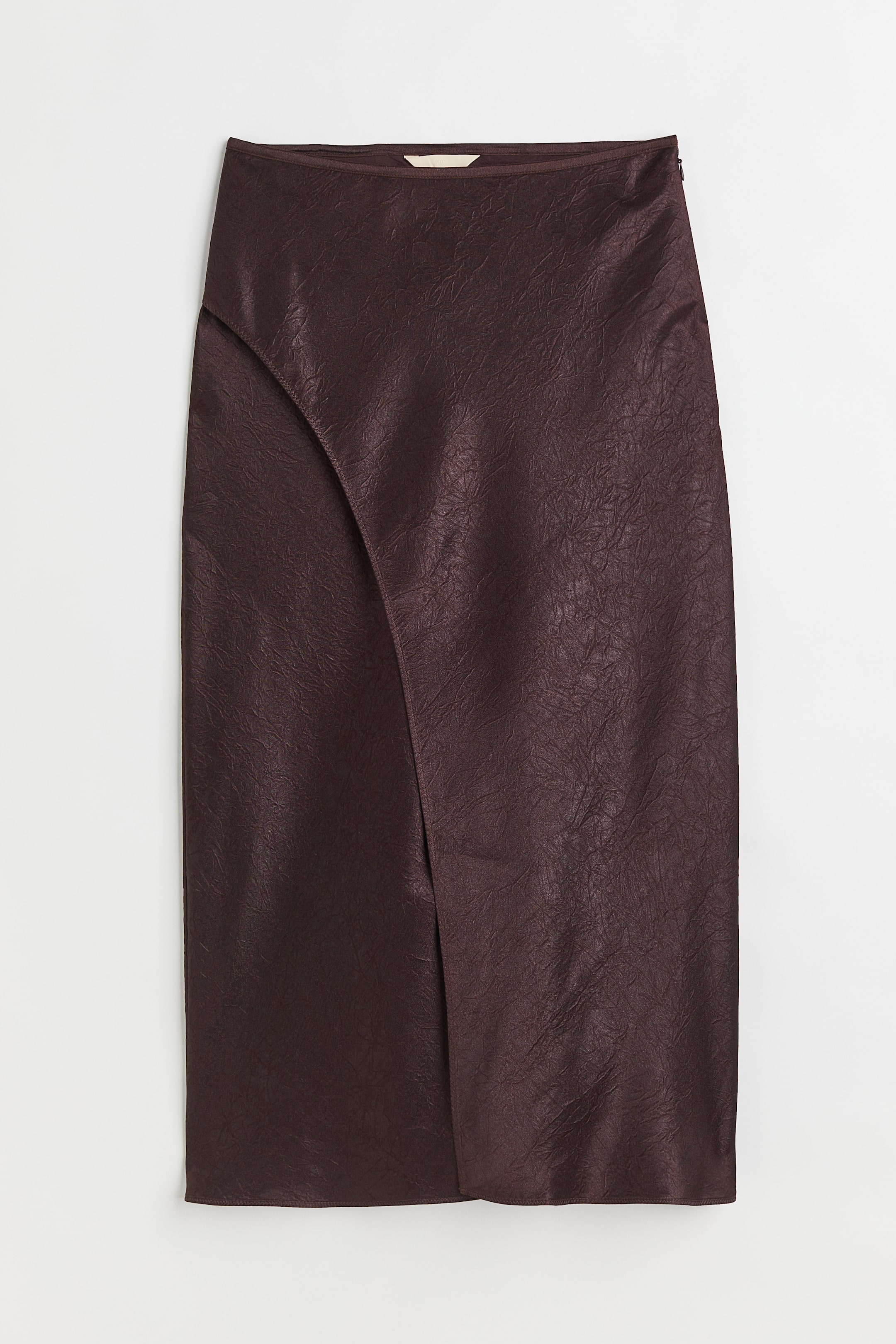 Wrapover Satin Skirt