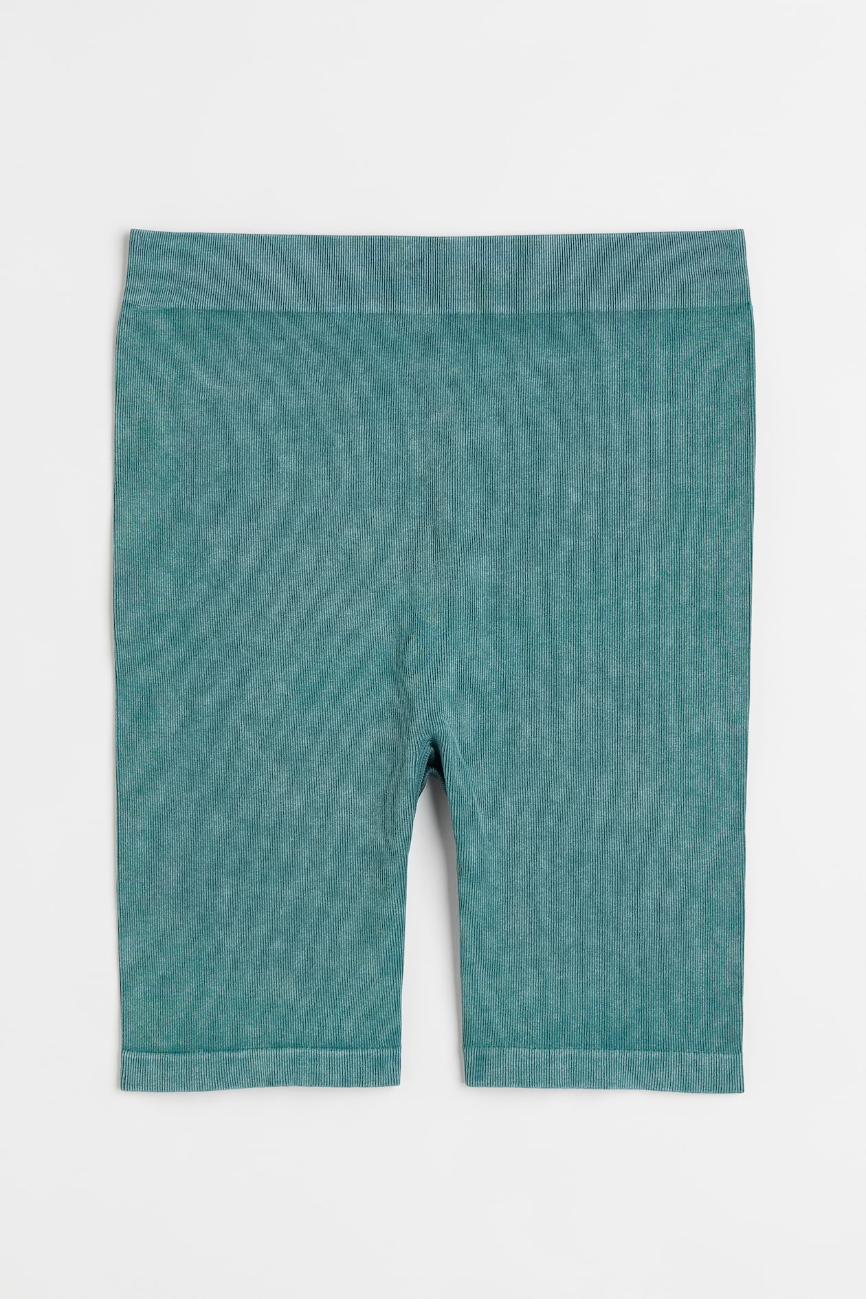 Seamless ribbed biker shorts - High waist - Short - Dark turquoise ...