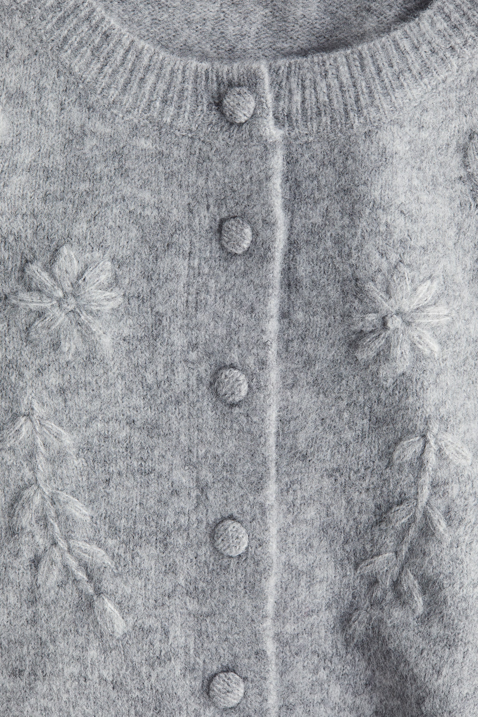 엠브로이더리 가디건 - 그레이 멜란지 - 2