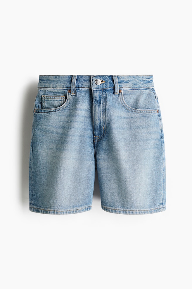 High Waist Denim Shorts - Light denim blue/Denim blue/Dark grey/Denim blue/White/Denim blue/Light denim blue - 1