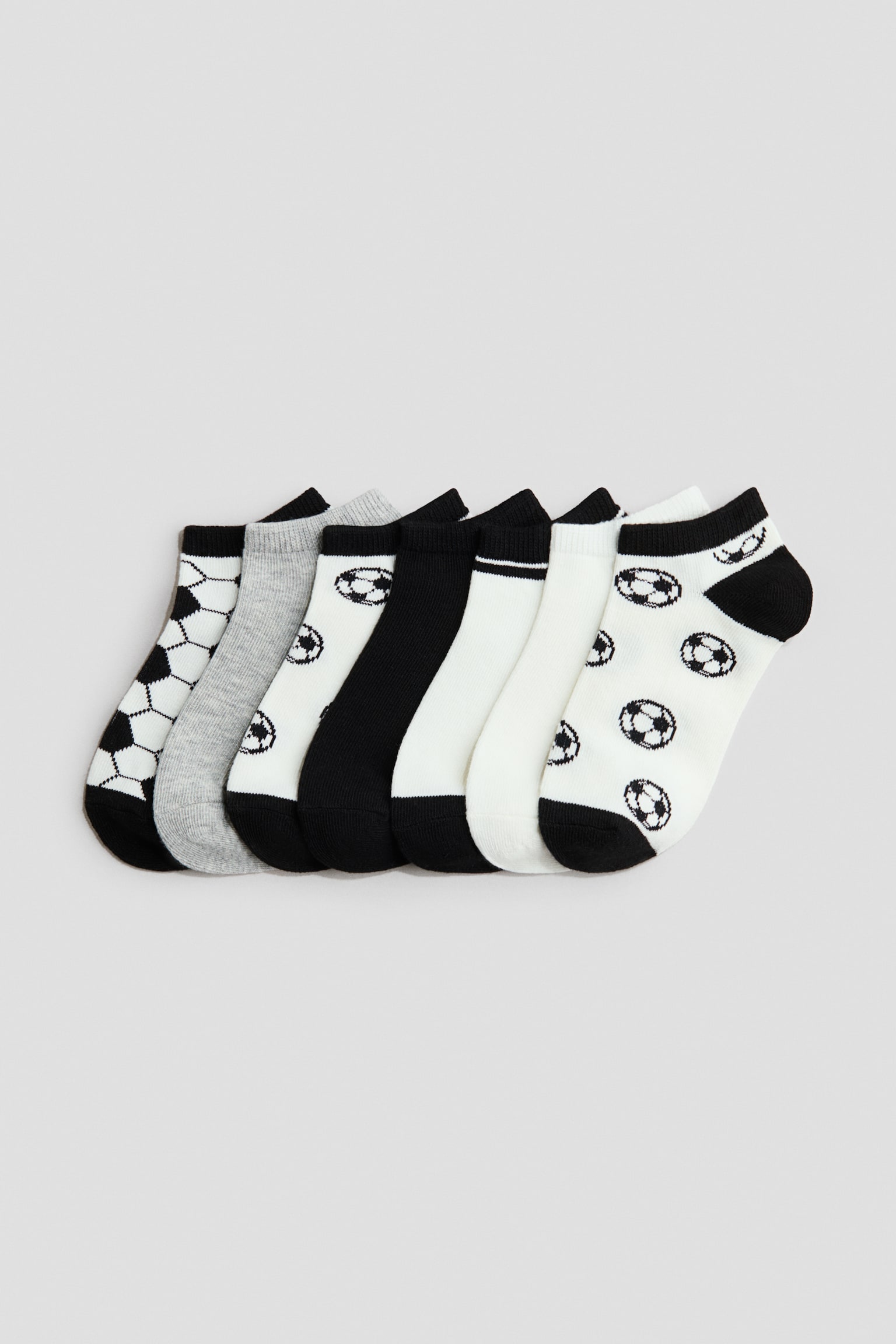 7-Pack Ankle Socks - Black/soccer/Blue/sharks/Dark green/dinosaurs