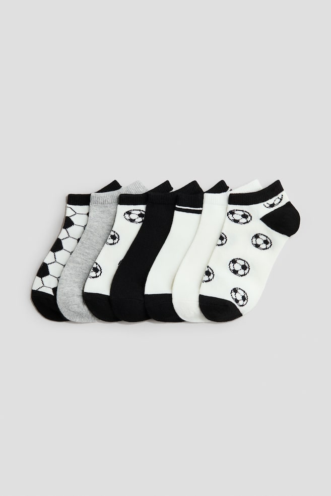 7-pack ankelsokker - Sort/Fotball/Blå/Haier/Mørk grønn/Dinosaurer/Lys blå/Batikkmønstret - 1