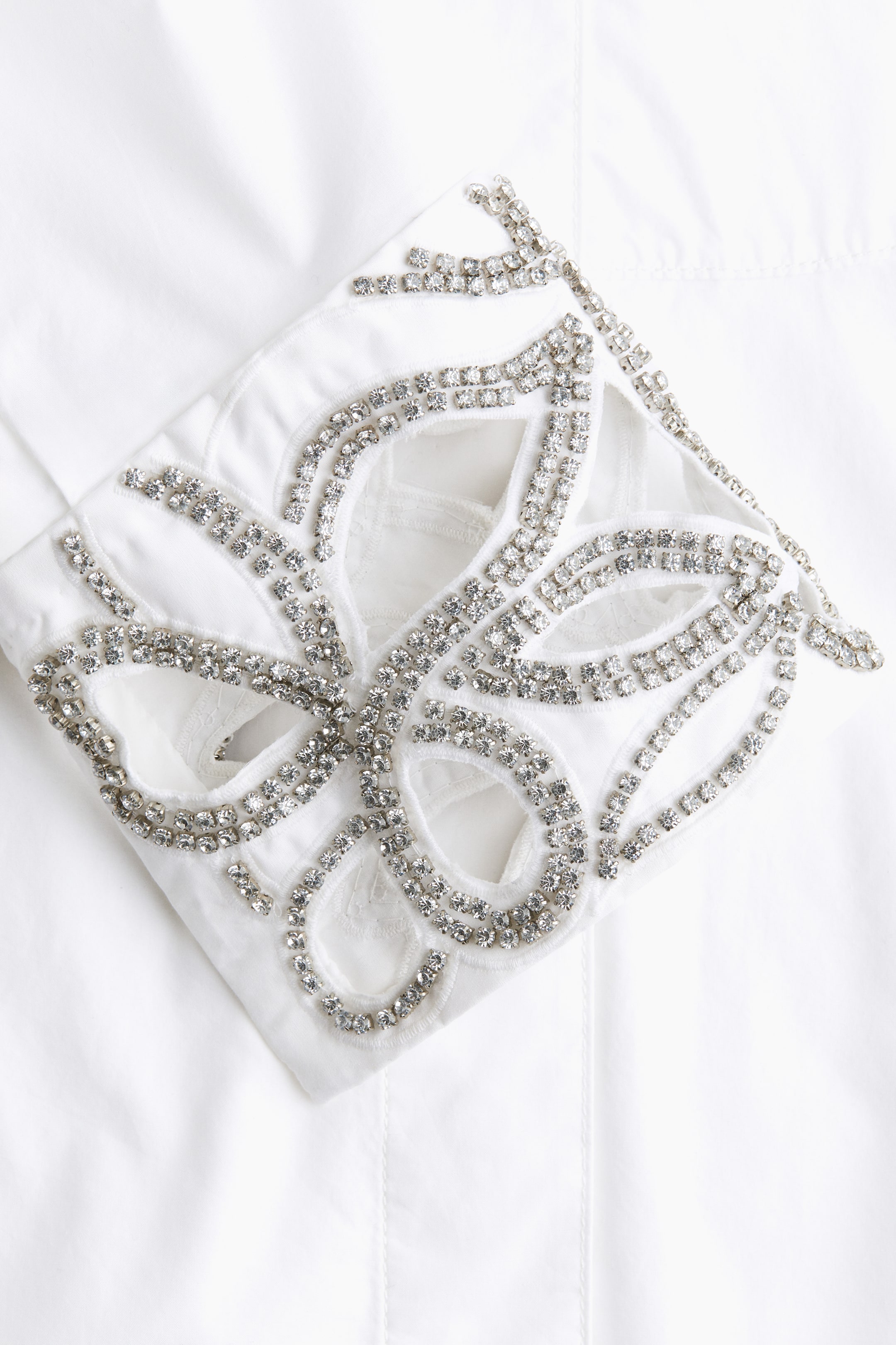 Rhinestone-Detail Tuxedo Shirt