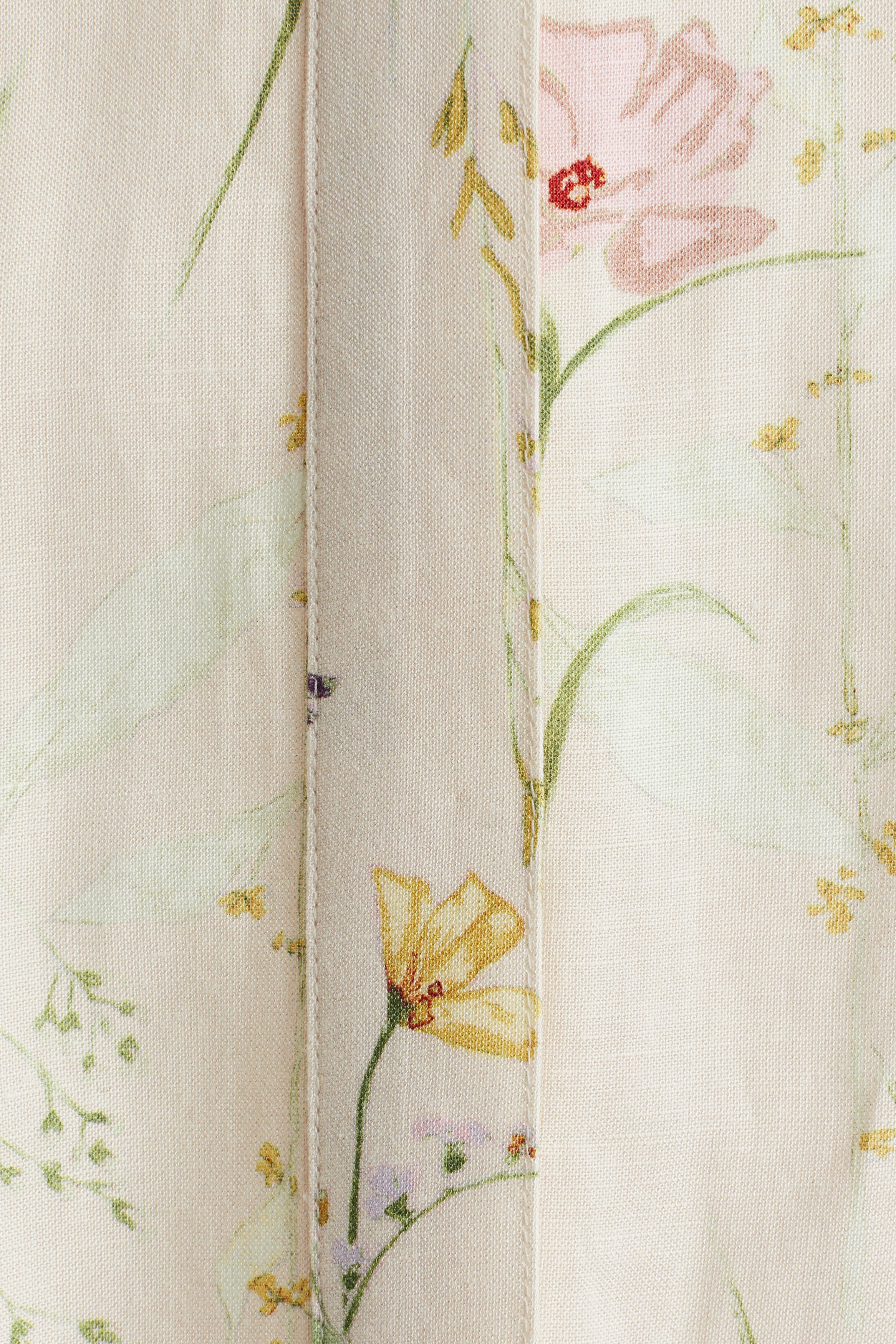 Linen-blend tie-belt dress