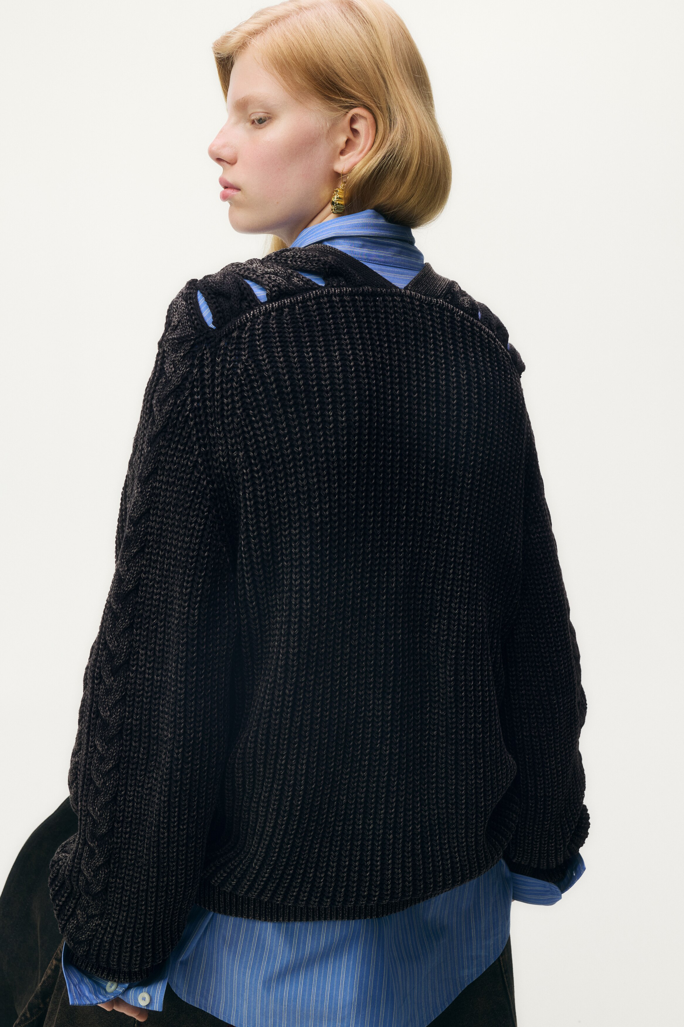  GLENN MARTENS コラボ ケーブルニットカーディガン Lサイズ ケーブルニットカーディガン - ブラック - レディース | H&M JP