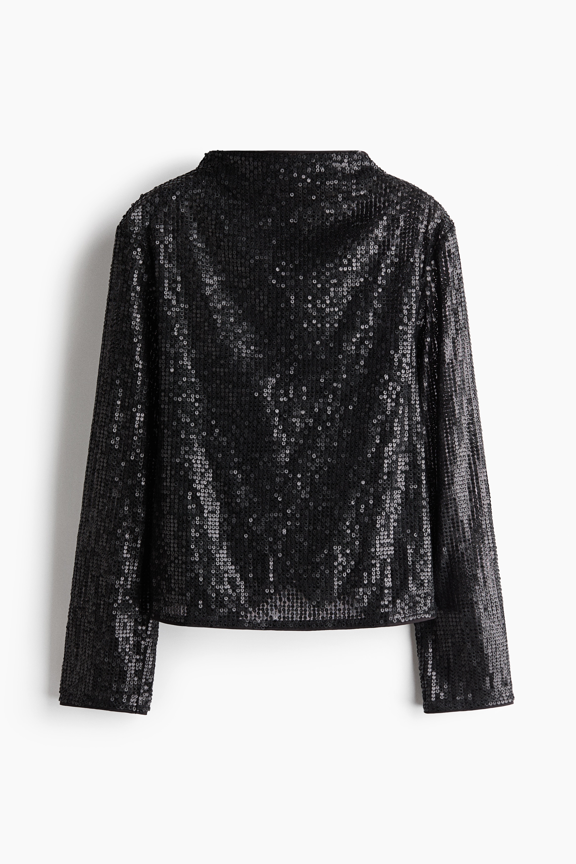 Sequined stand-collar top