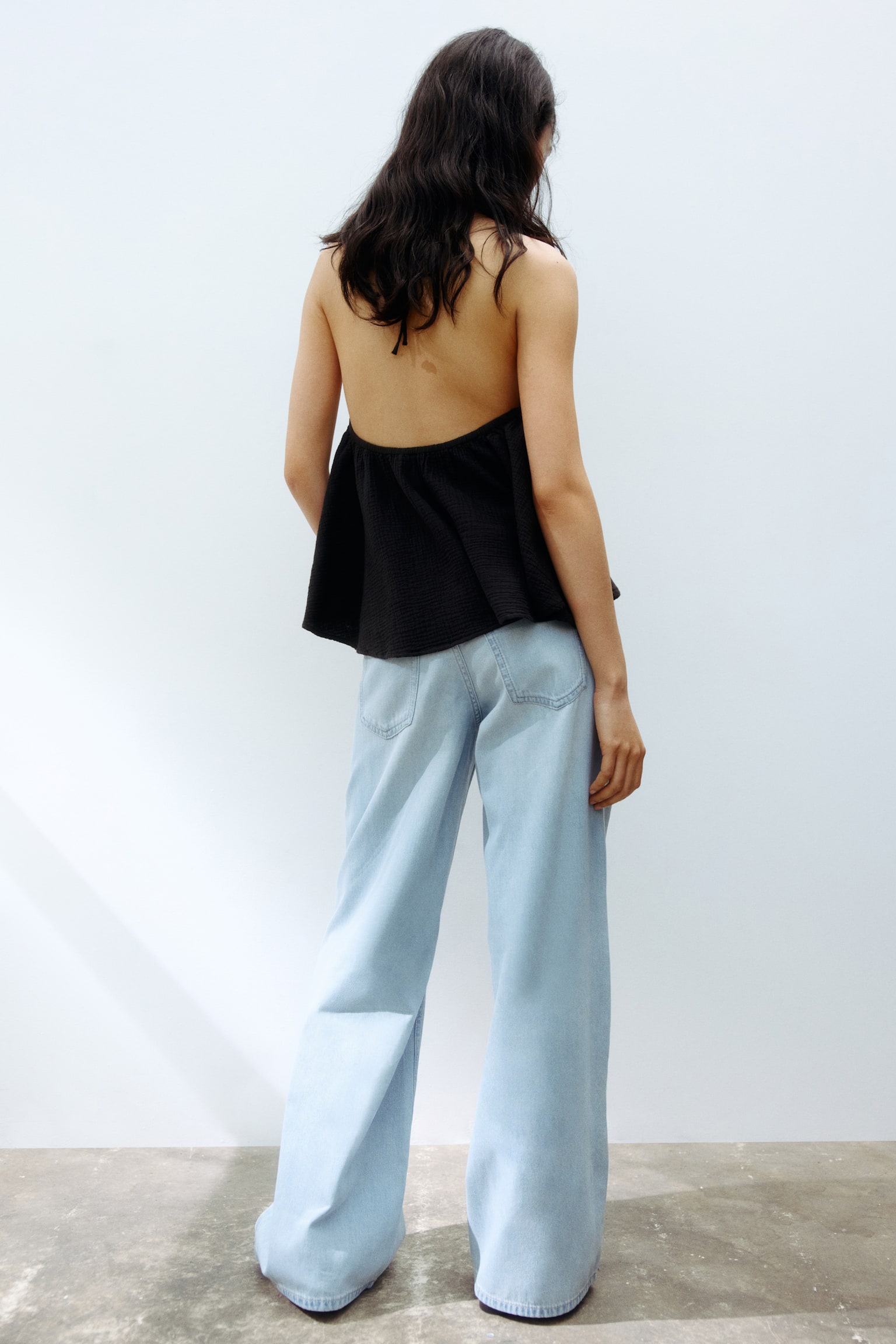 Wide Regular Waist Jeans - Ανοιχτό μπλε denim/Κρεμ/Σκούρο μπλε denim/Μπλε denim/Γκρι - 4