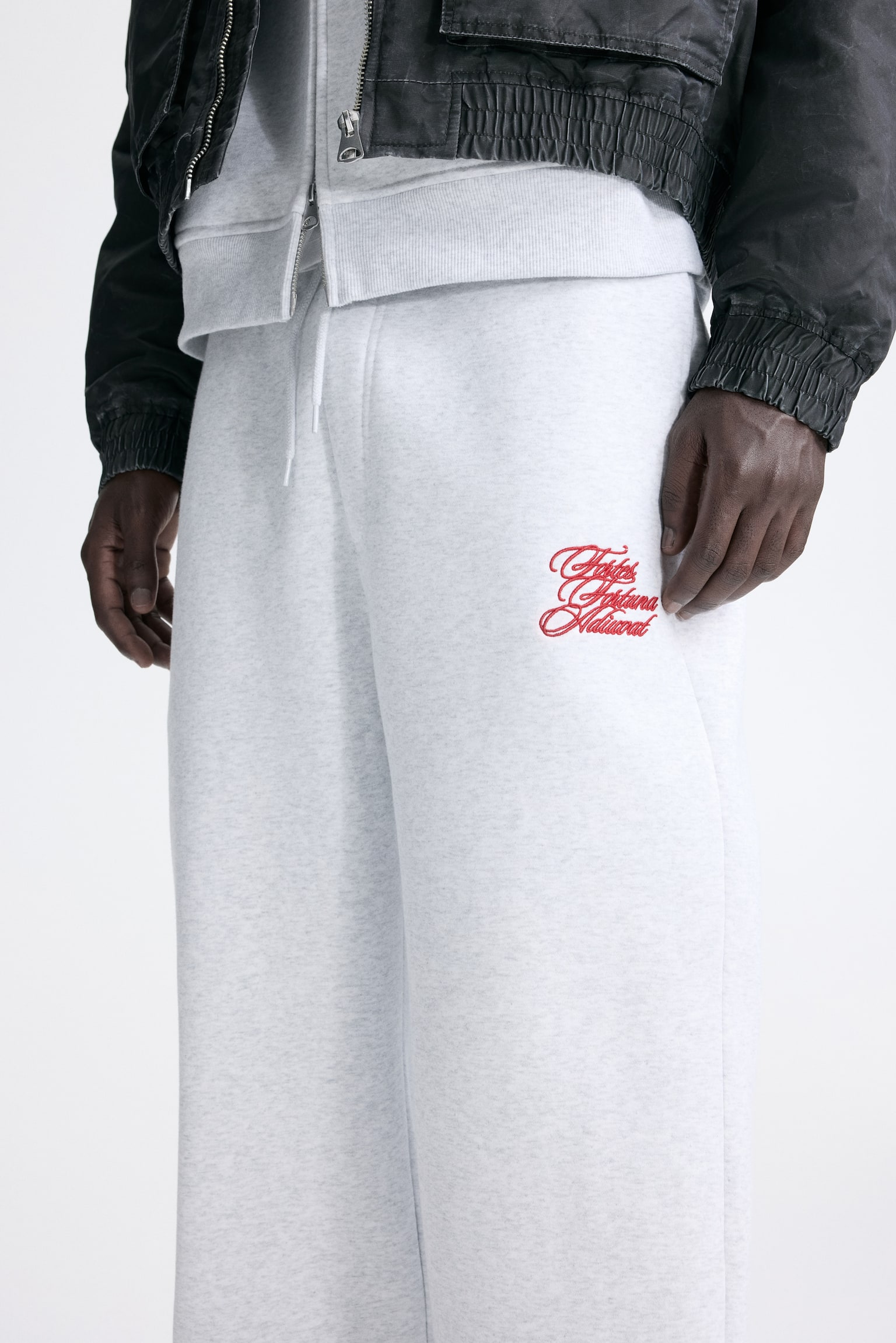 Loose Fit Sweatpants - Light grey marl/Fortes Fortuna/Light blue - 3