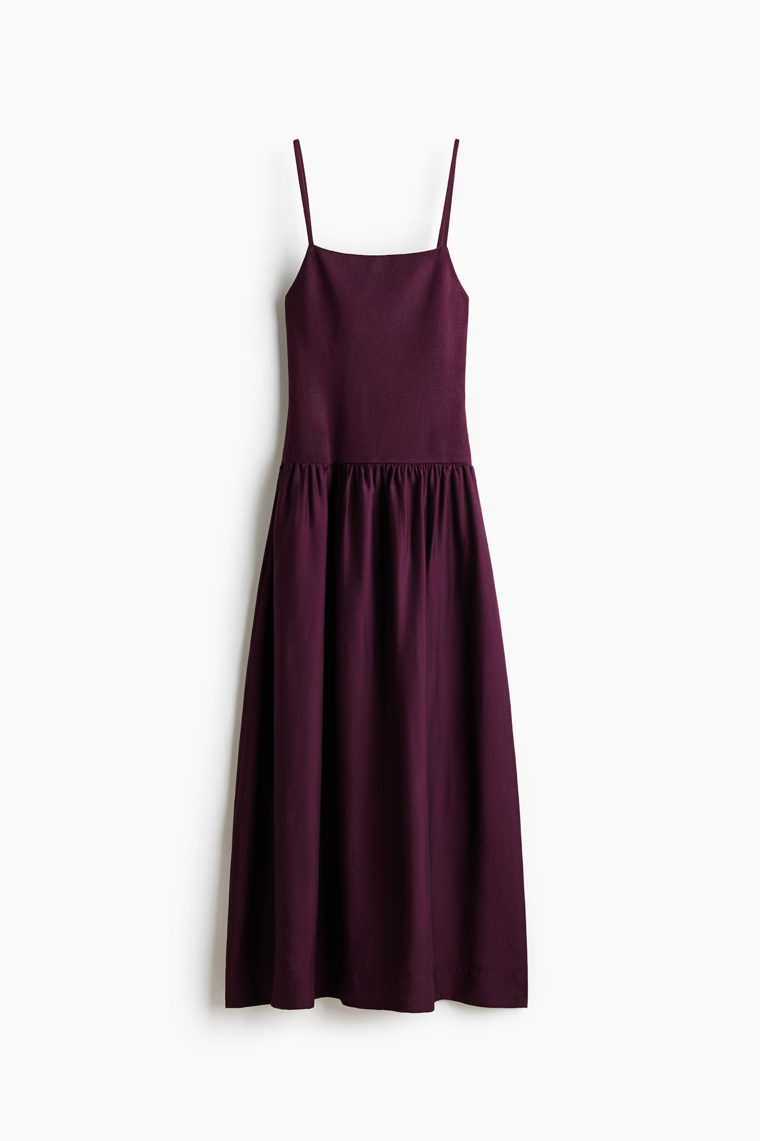 Jersey strappy dress - Burgundy/Light pink - 1