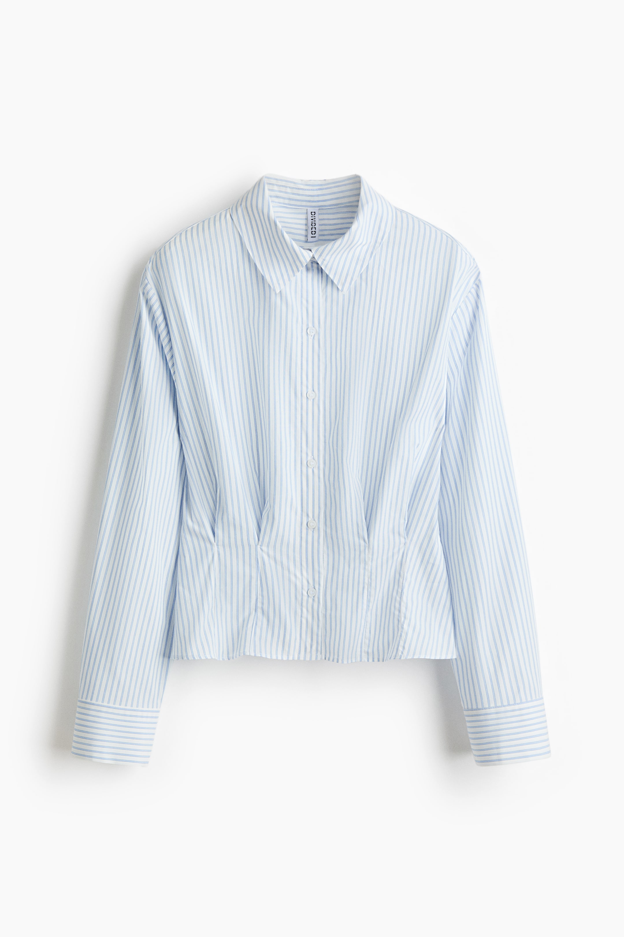 View larger image: Waisted poplin shirt - White/Striped - Ladies | H&M IN 1