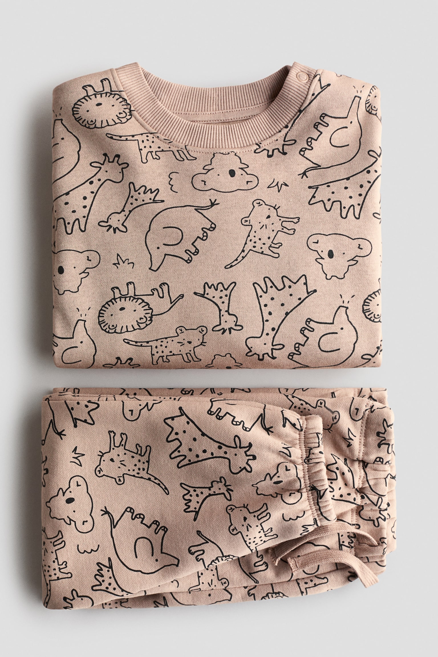 2-piece printed sweatshirt set - Beige/Animals/Dark grey/Always Funday/Cream/Vehicles/Light grey/Oxford - 2