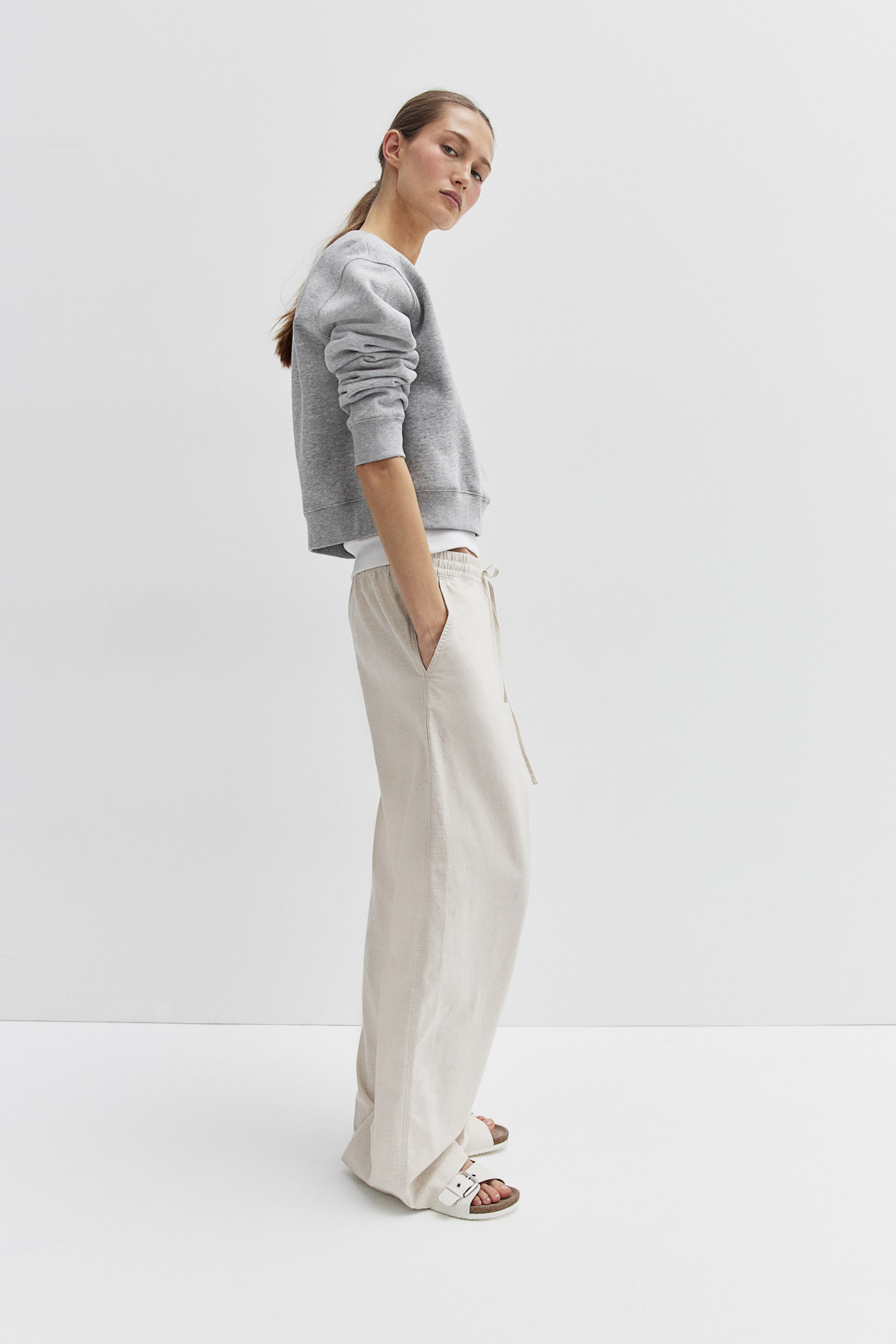 Linen-blend Pants