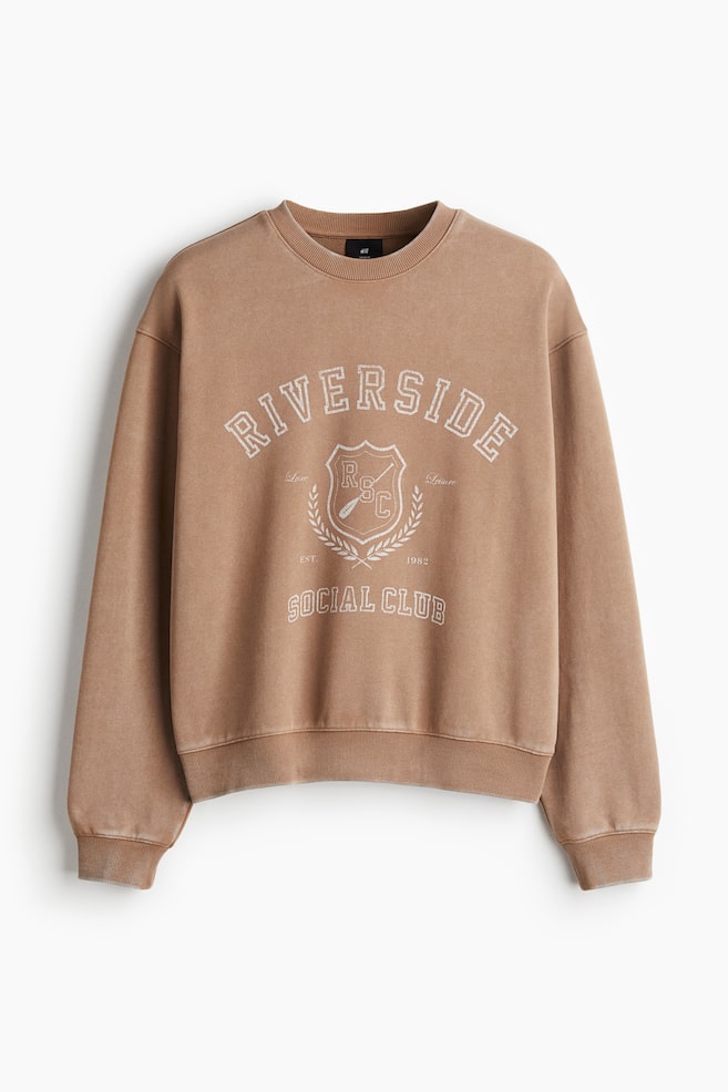 Loose-Fit Printed Sweatshirt - Beige/Riverside - 1