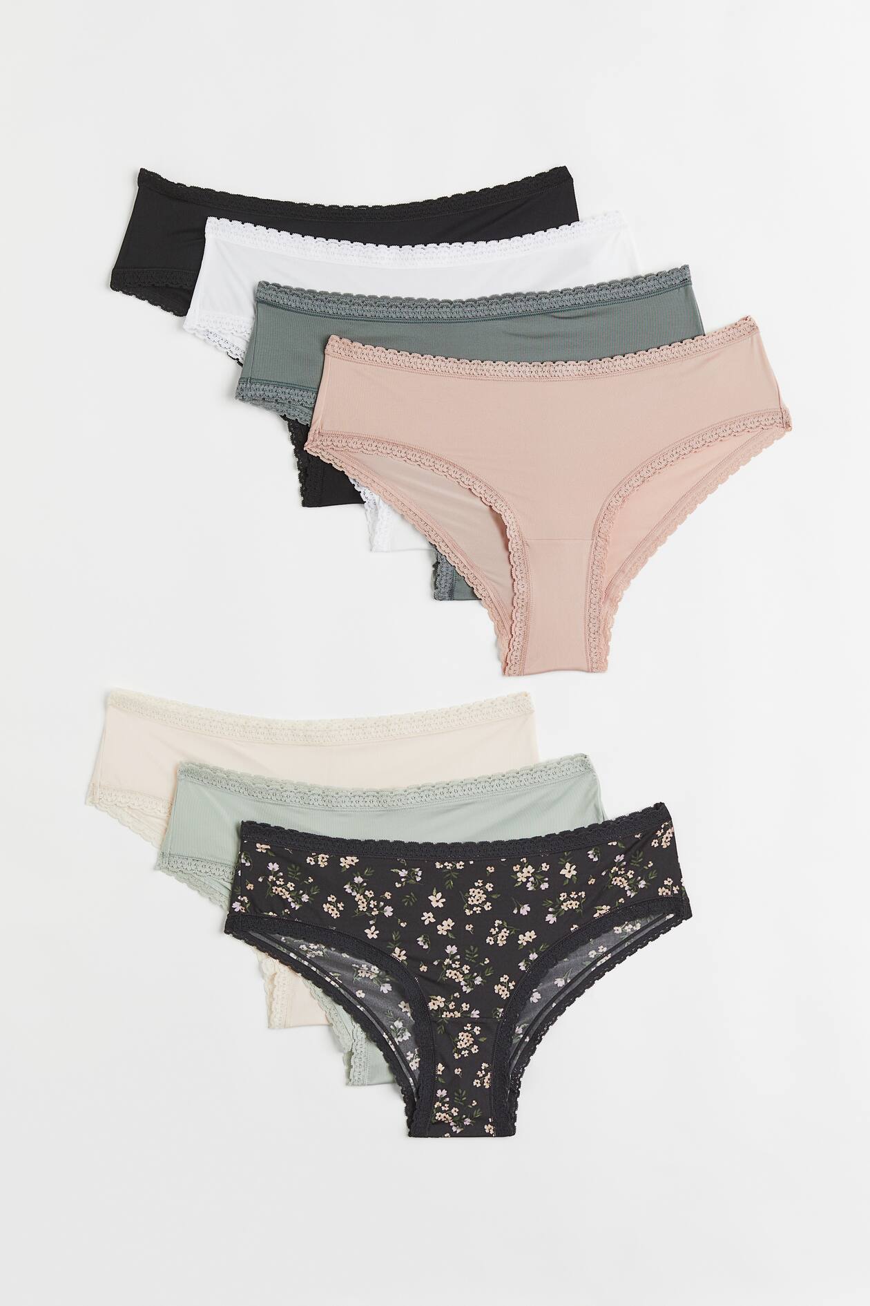 7-pack hipster briefs - Black/Floral - Ladies | H&M GB