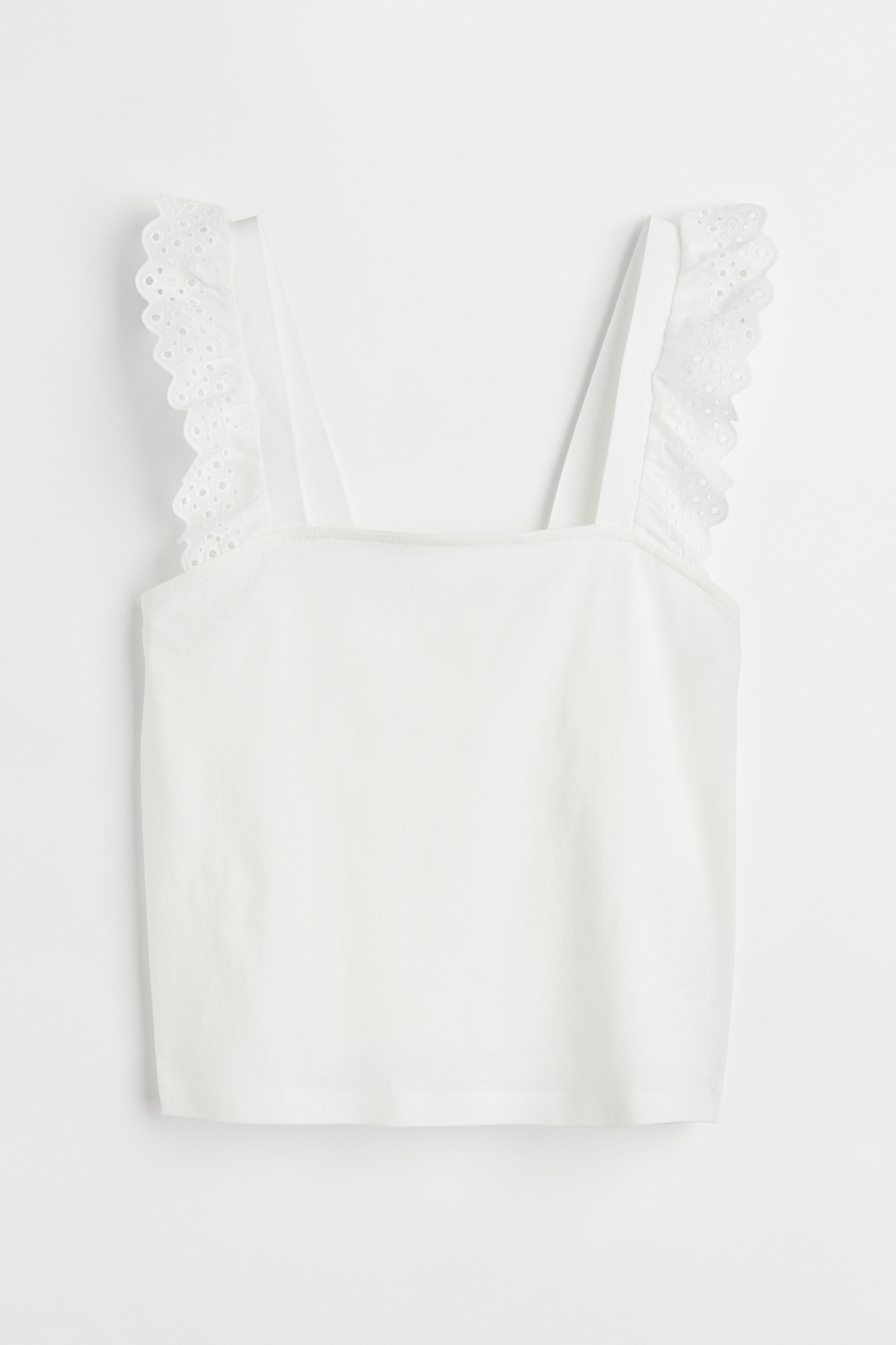 Flounce-trimmed cotton top