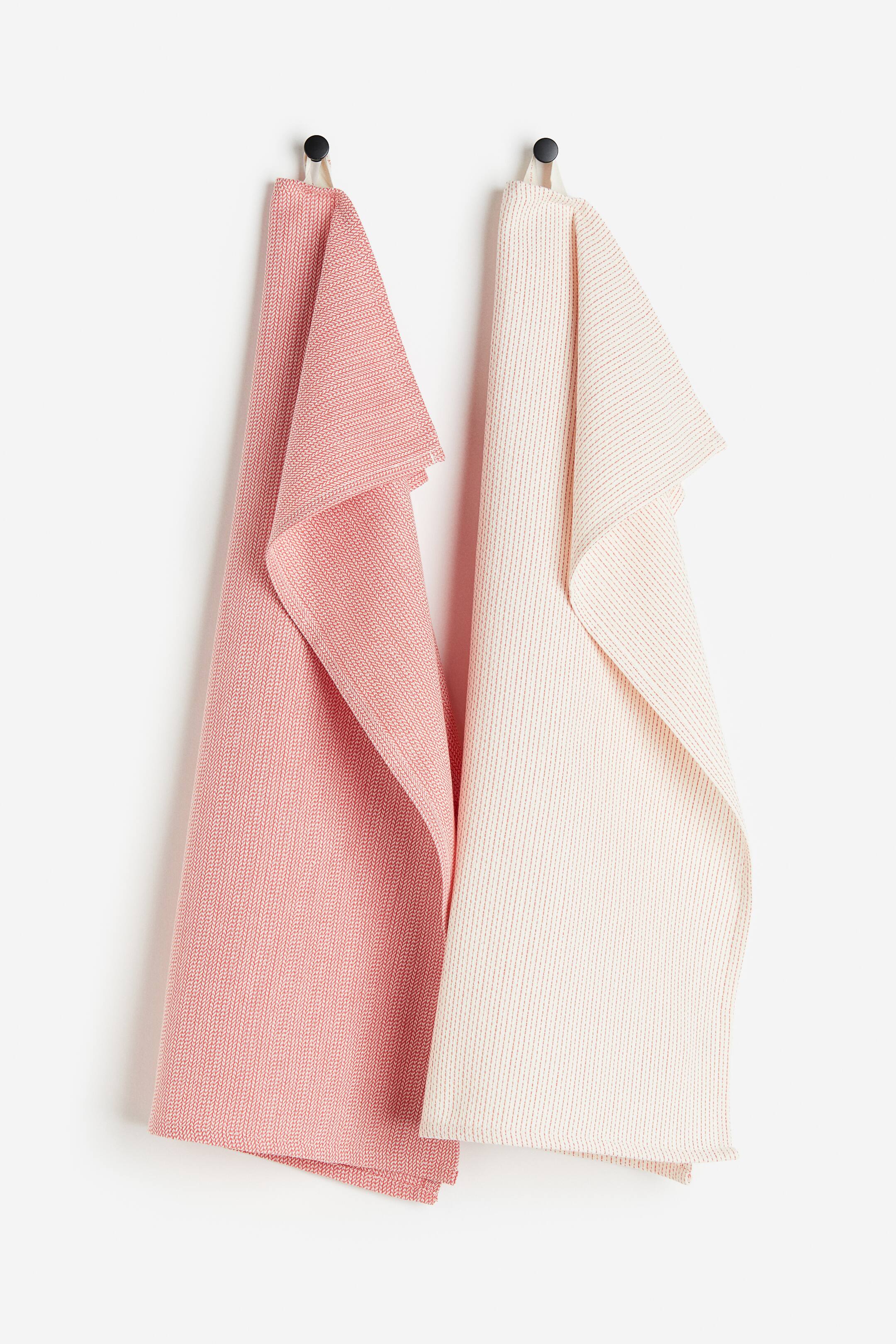 View larger image: 2-pack cotton tea towels - Coral/Light pink - Home All | H&M IN 1