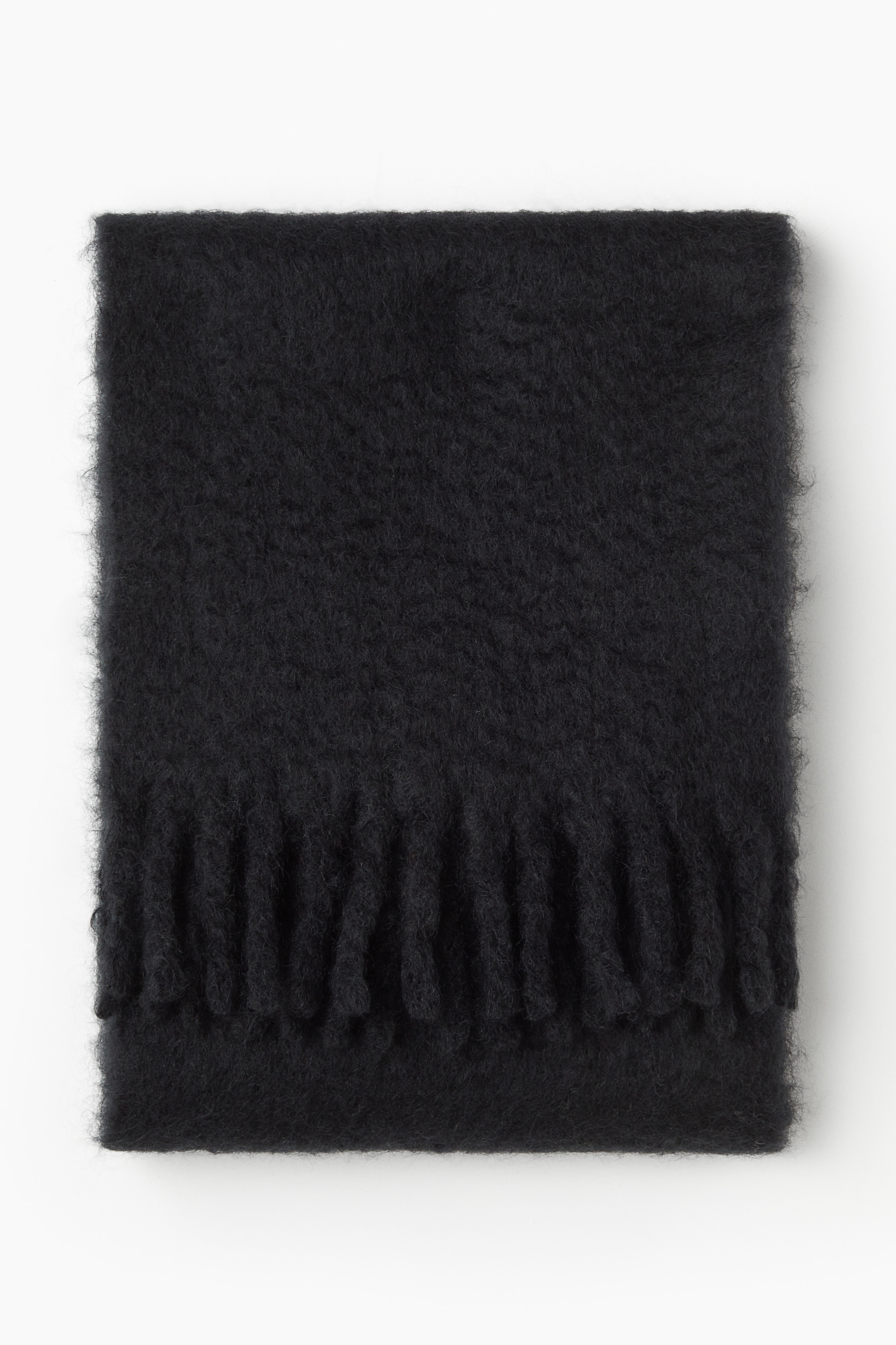 Fuzzy Mohair-Blend Scarf - Black - Men | H&M US