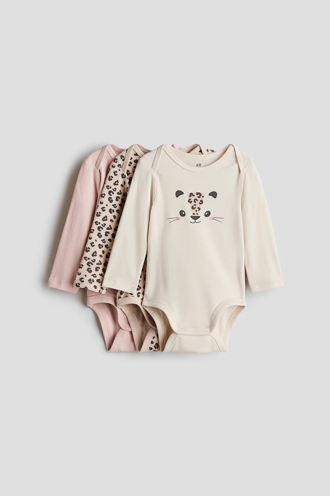 3-pack Pañaleros de punto con diseño - Beige claro/Leopardo/Turquesa/Tortugas - 1