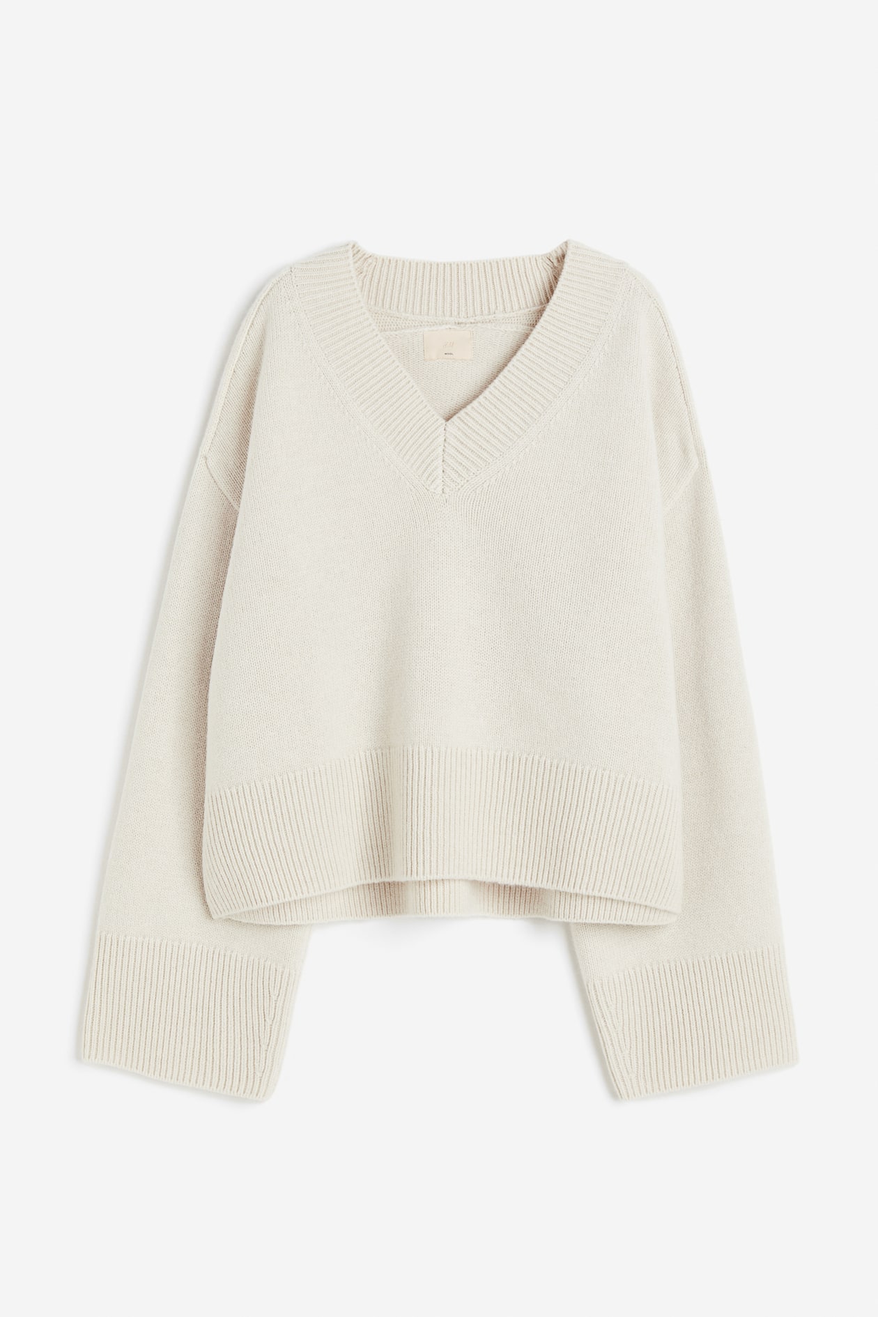 Oversized Wool Sweater - Natural White - Ladies 