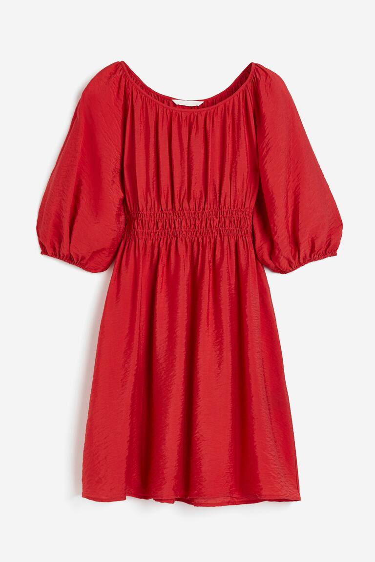 Women's Red Balloon-sleeved dress | H&M