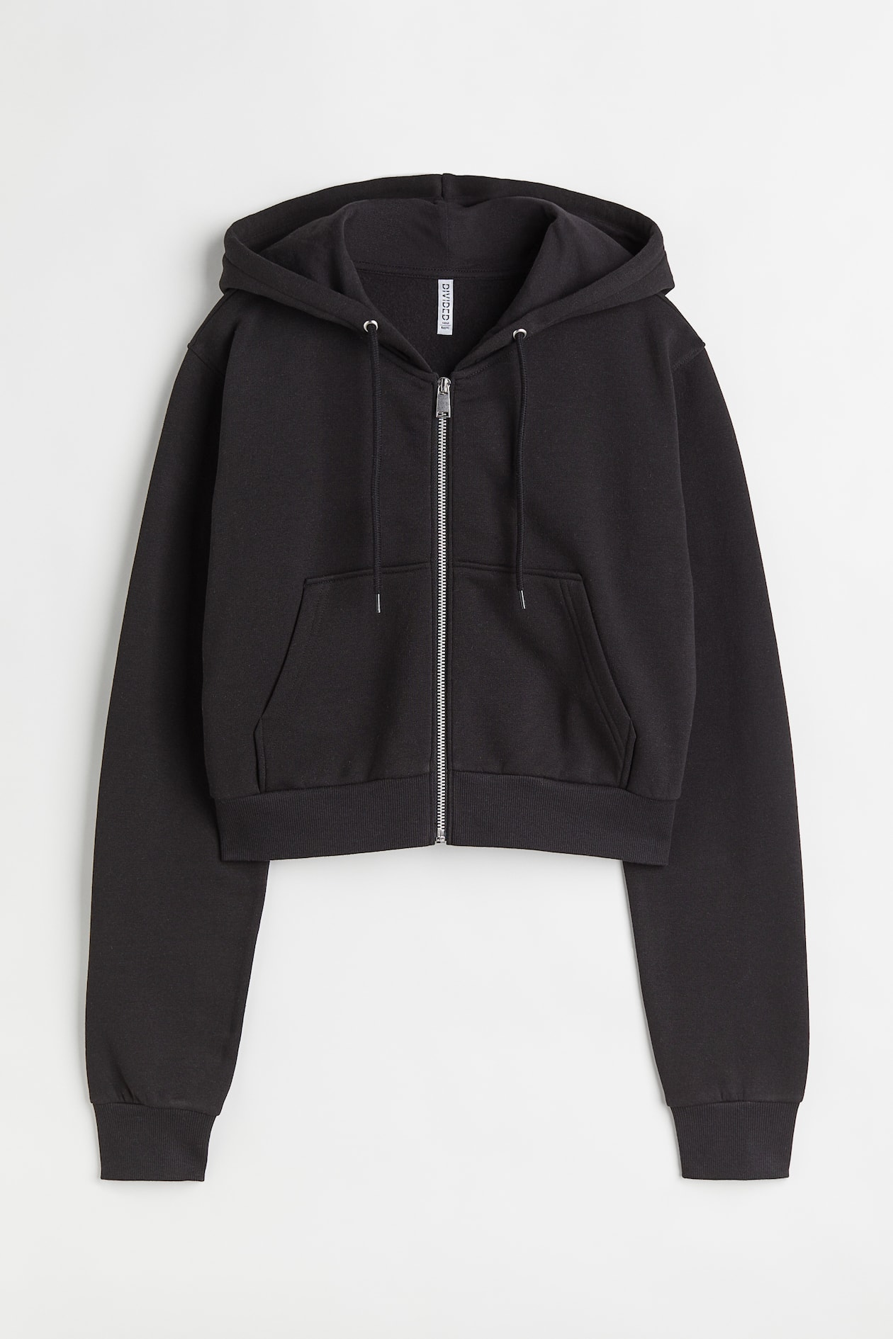 H&M+ Hooded Crop Jacket - Long sleeve - Crop - Black - Ladies | H&M US