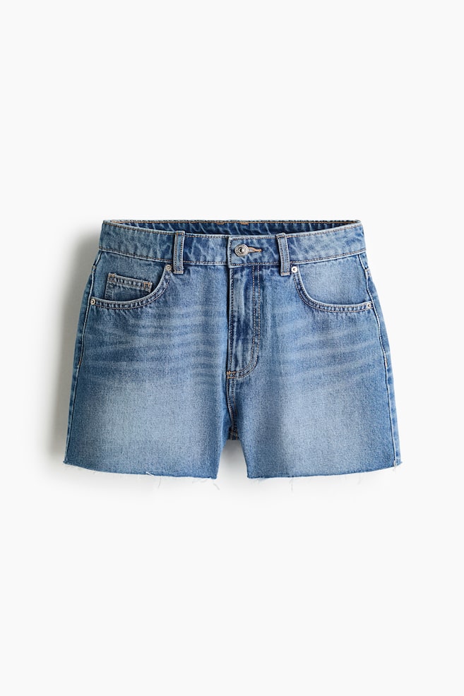 Raw-edge denim shorts - Light denim blue/Light pink/Light gray/Light denim blue/Cream - 1
