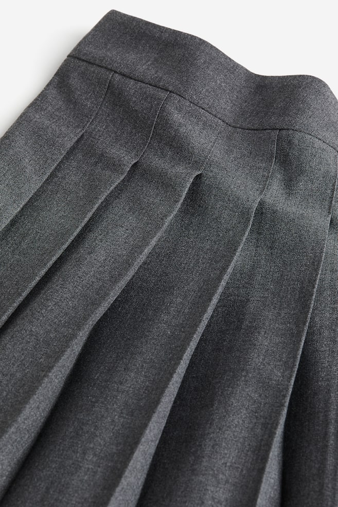 Pleated mini skirt - Dark grey marl - 5