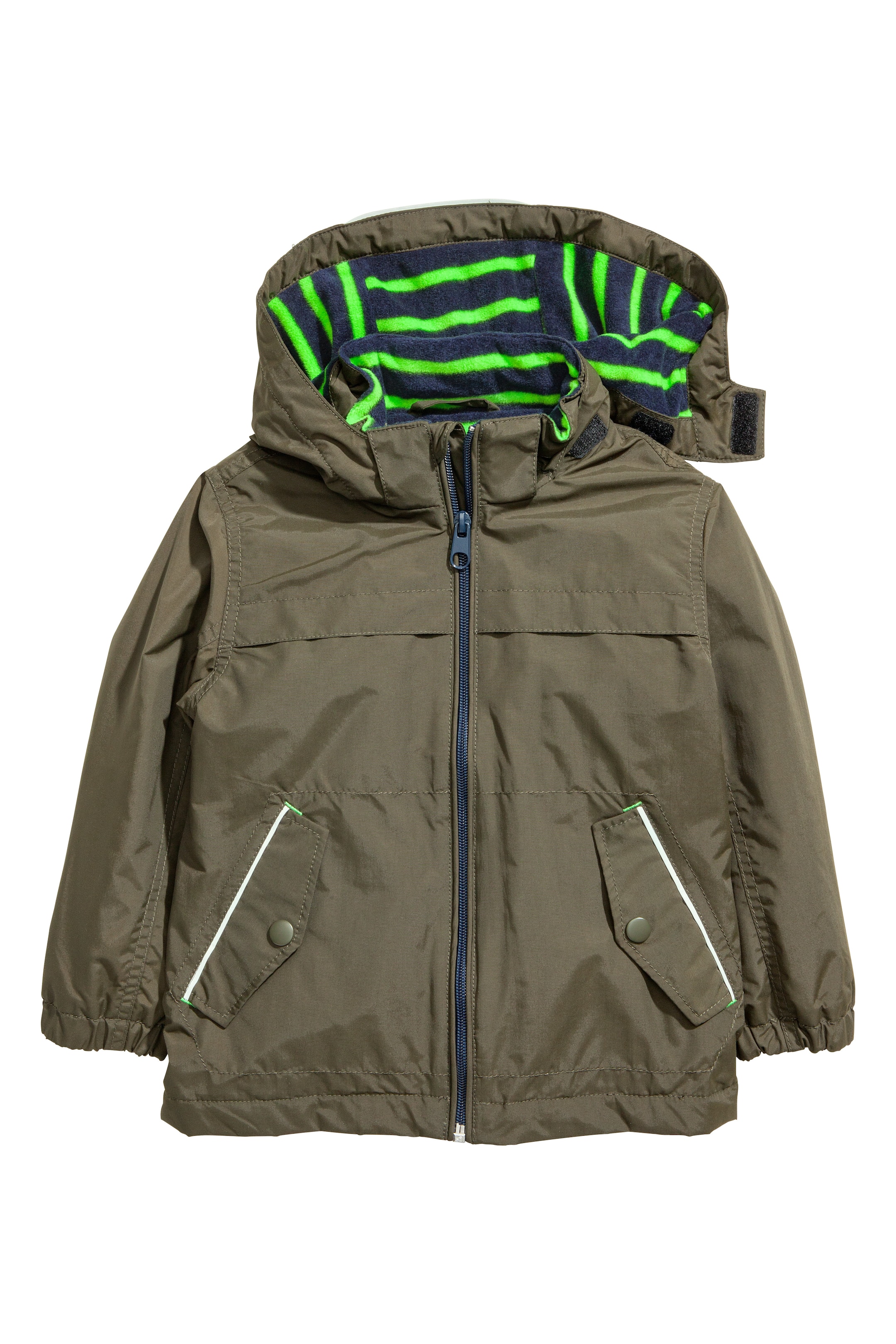 View larger image: Fleece-lined outdoor jacket - Khaki green - Kids | H&M GB 1