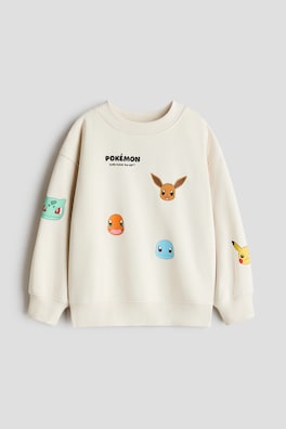 Sweatshirt med borstad insida och tryck