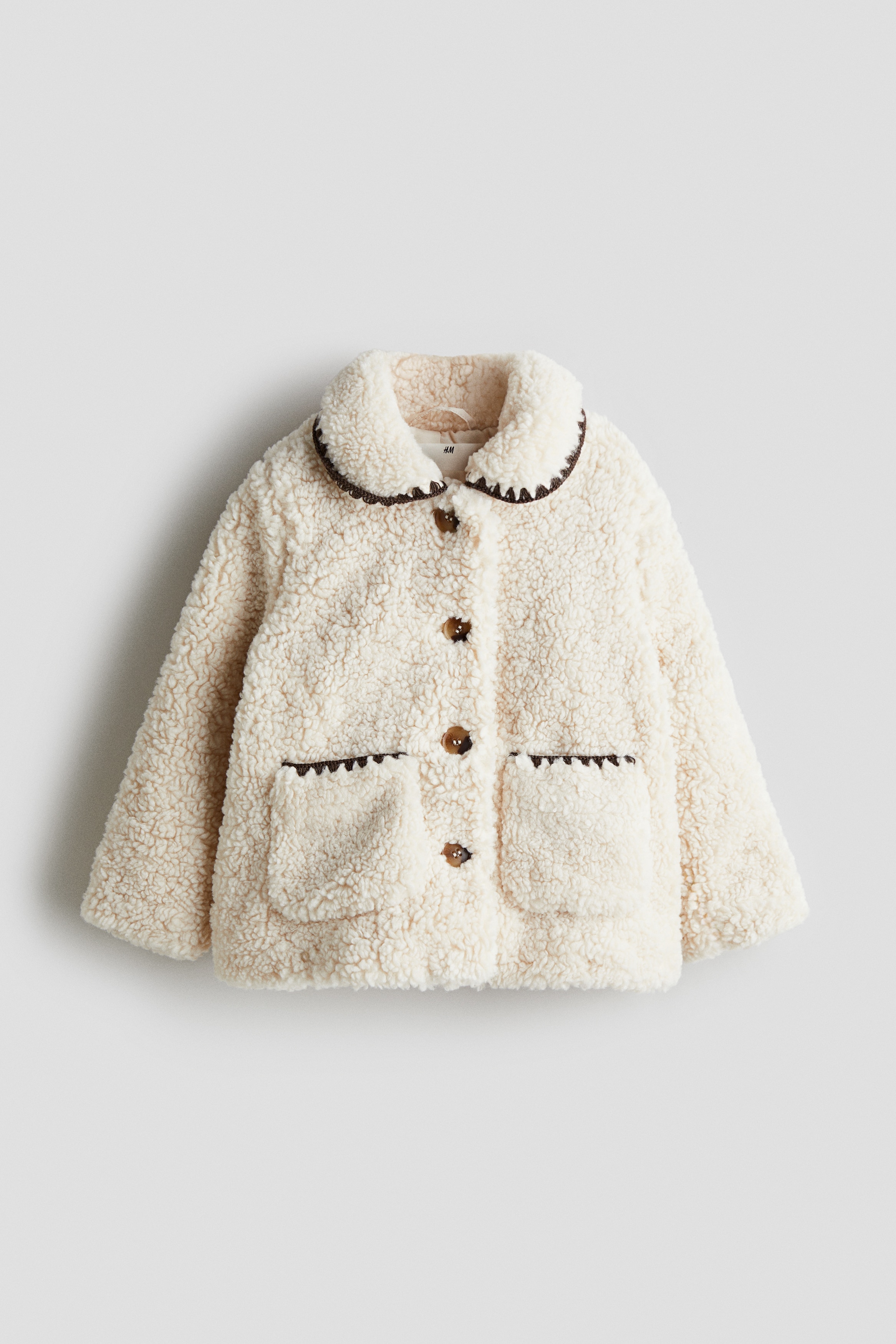 H & M - Teddyfleecejacke in A-Linie - Beige - Kinder