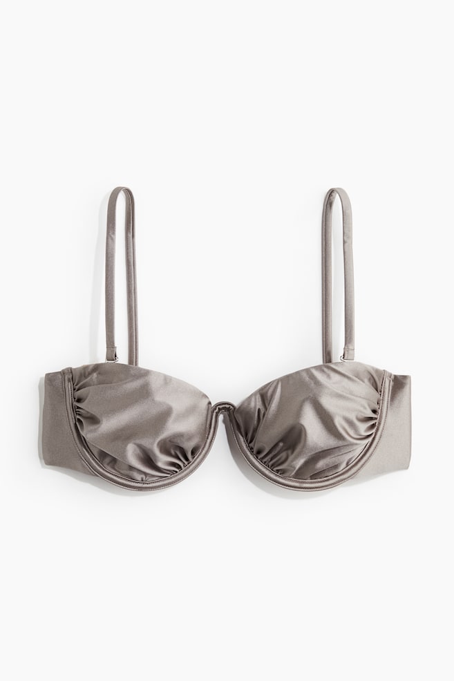 Balconette bikini top - Greige/Blue - 1