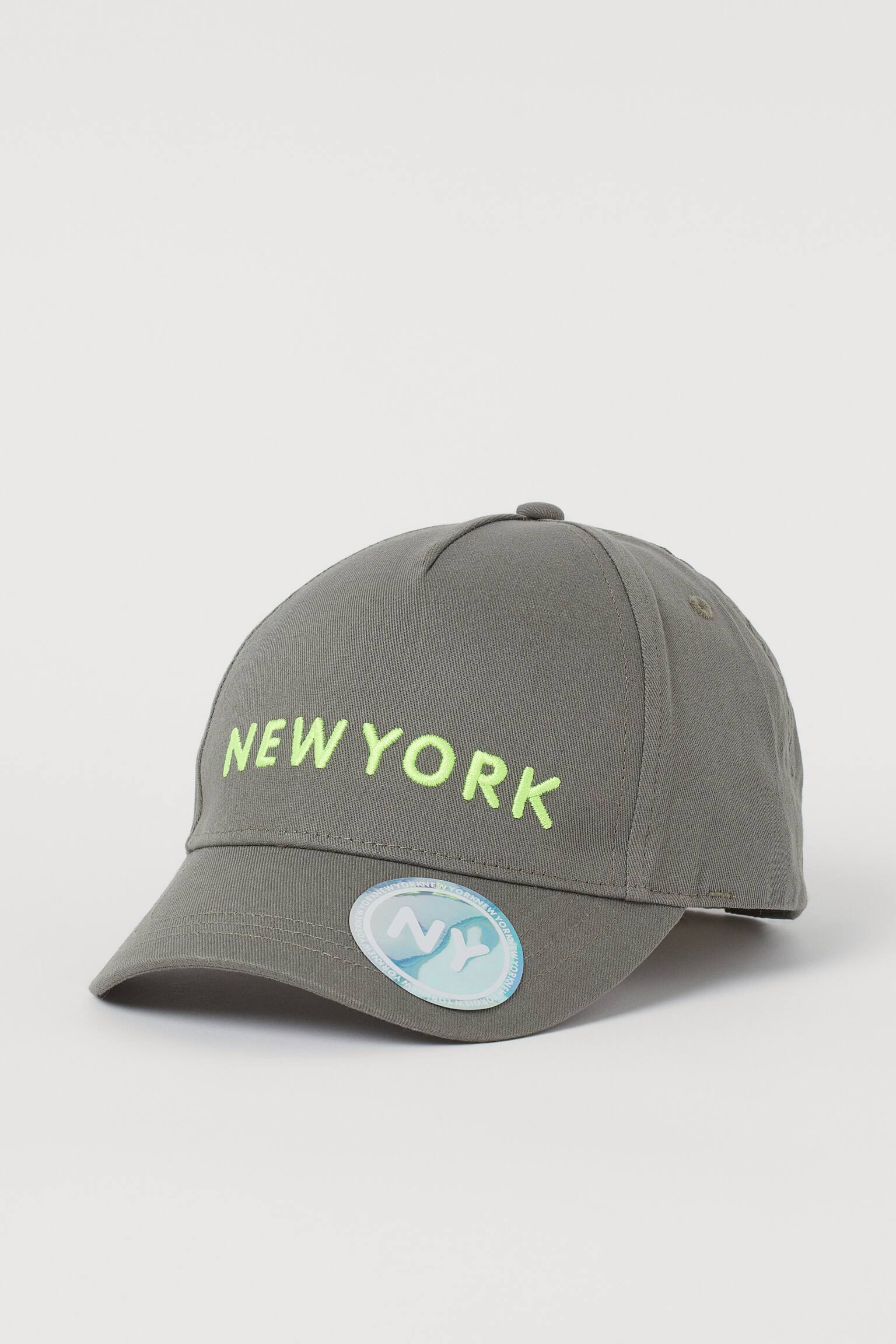 Casquette en twill avec motif - Vert kaki/New York