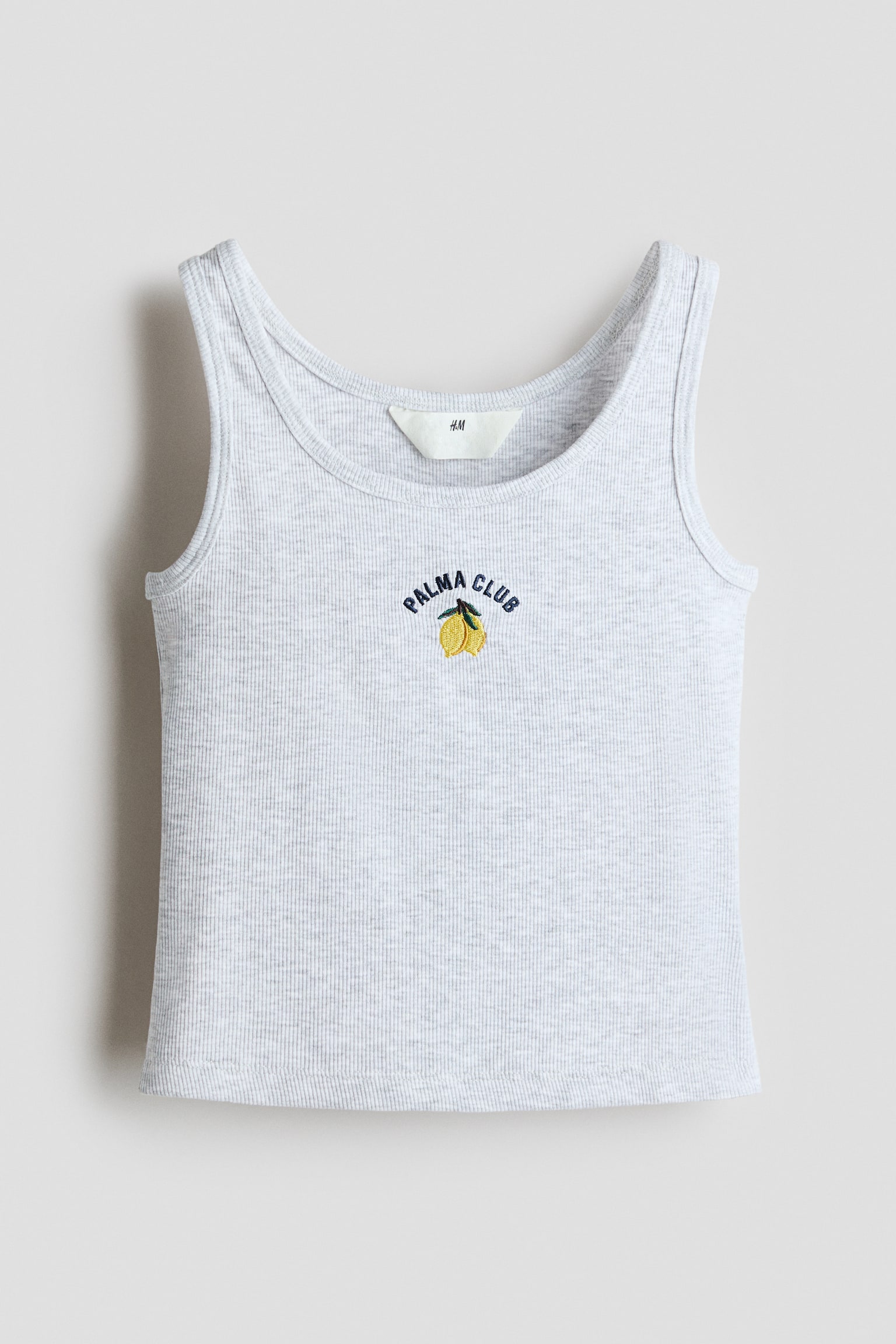 Top sin mangas con diseño - Gris jaspeado claro/Palma Club/Marfil/Palma