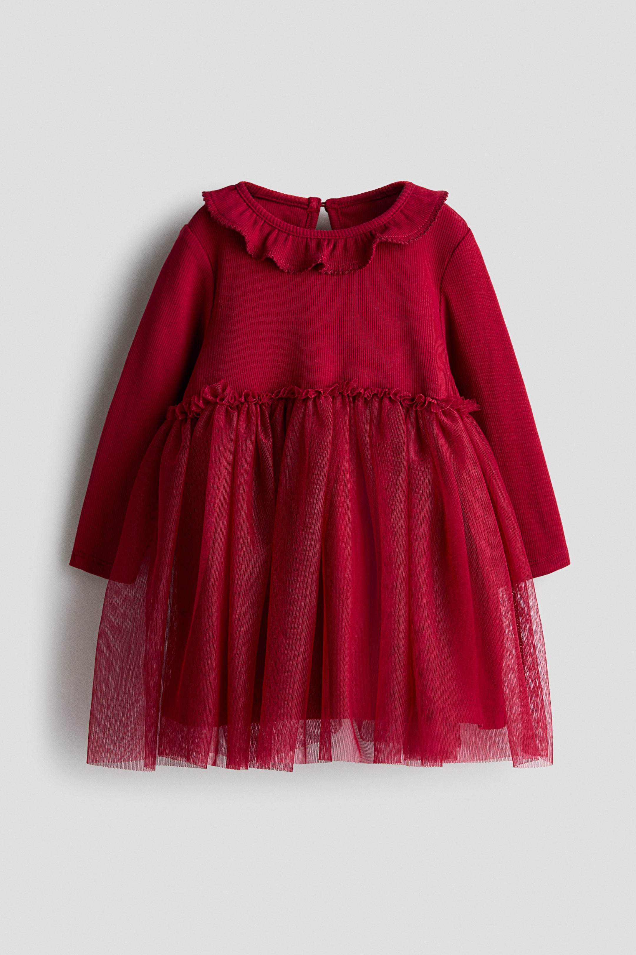 View larger image: Tulle-skirt cotton dress - Red - Kids | H&M 1