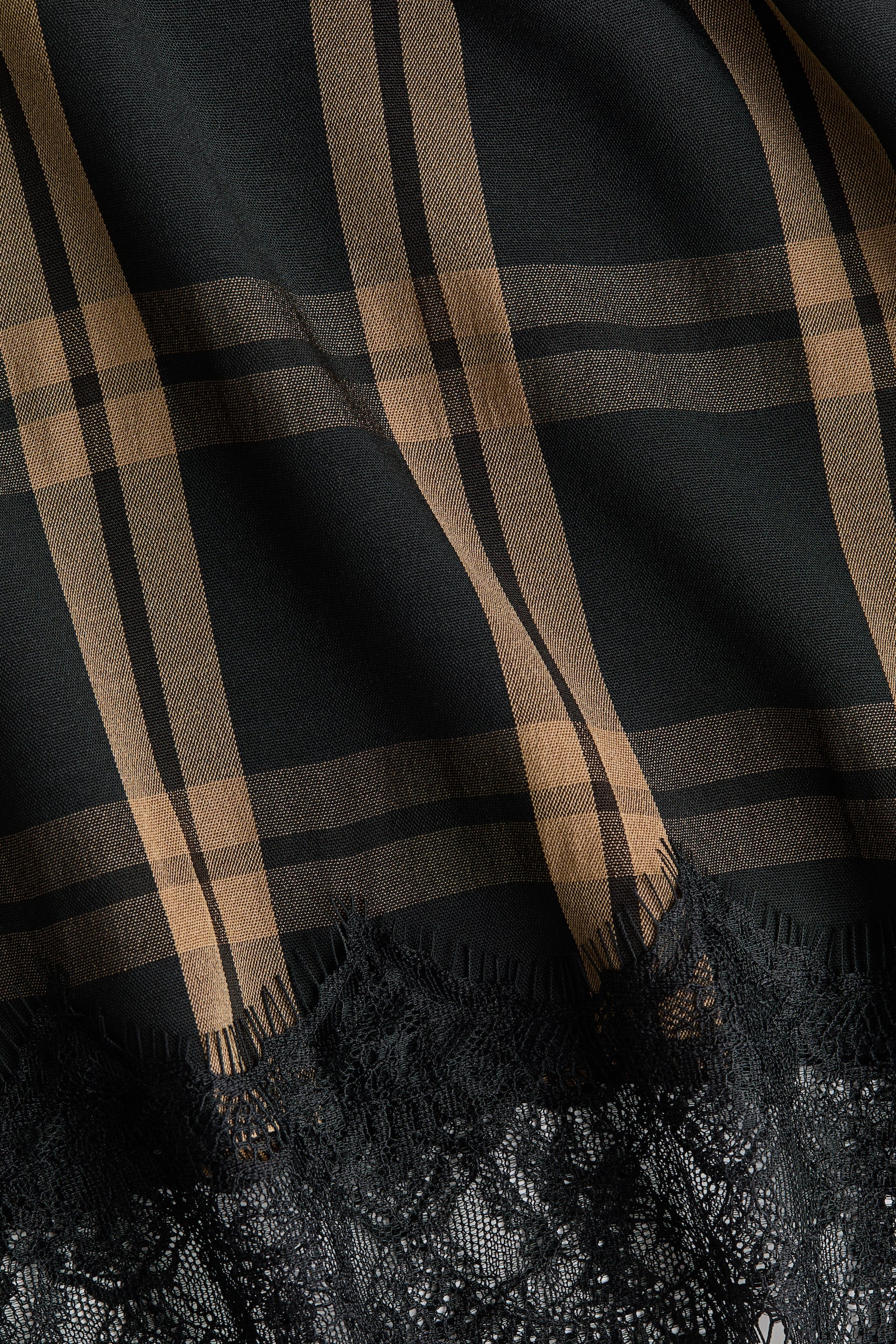 Женский топ H&M Top with Scarf Collar, цвет: Коричневый / Клетчатый — фото 6