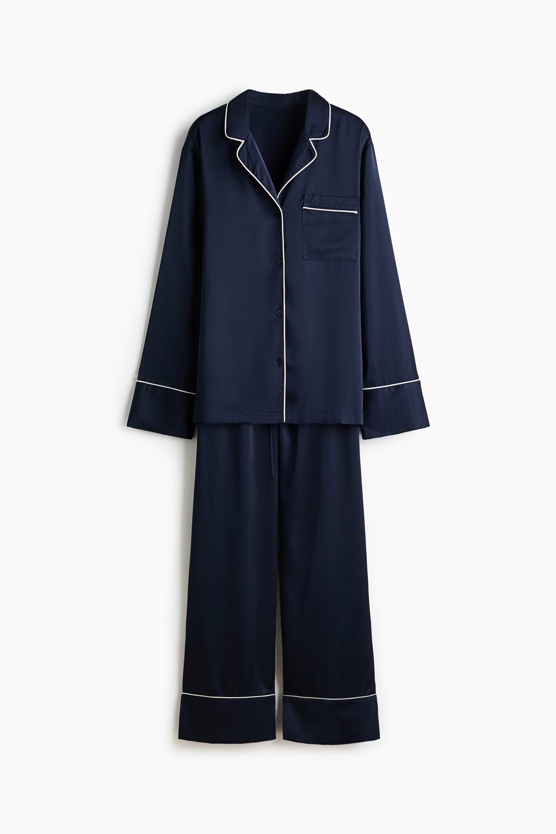 Ver imagen más grande: Pijama de satén - Azul oscuro - MUJER | H&M ES 5