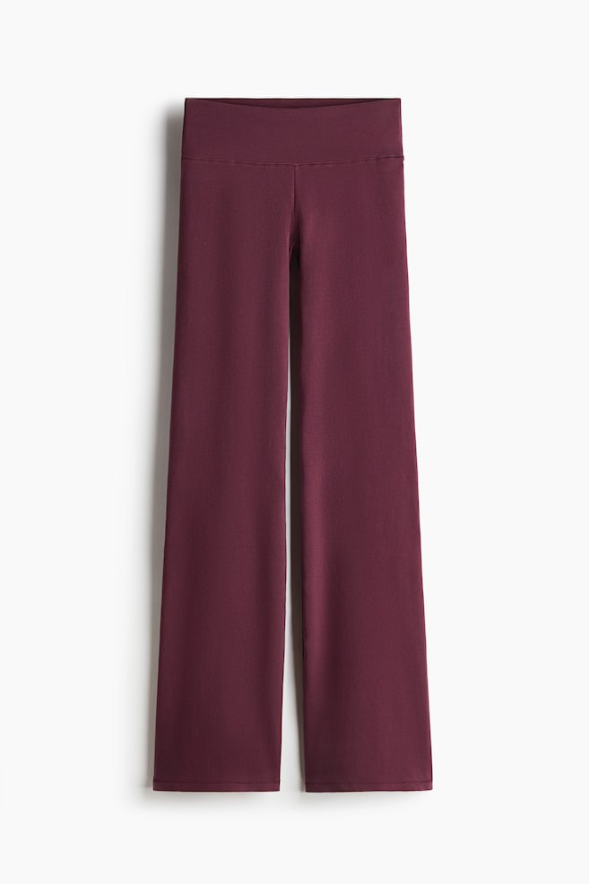Ausgestellte Sportleggings - Helles Weinrot/Hellgraumeliert - 1