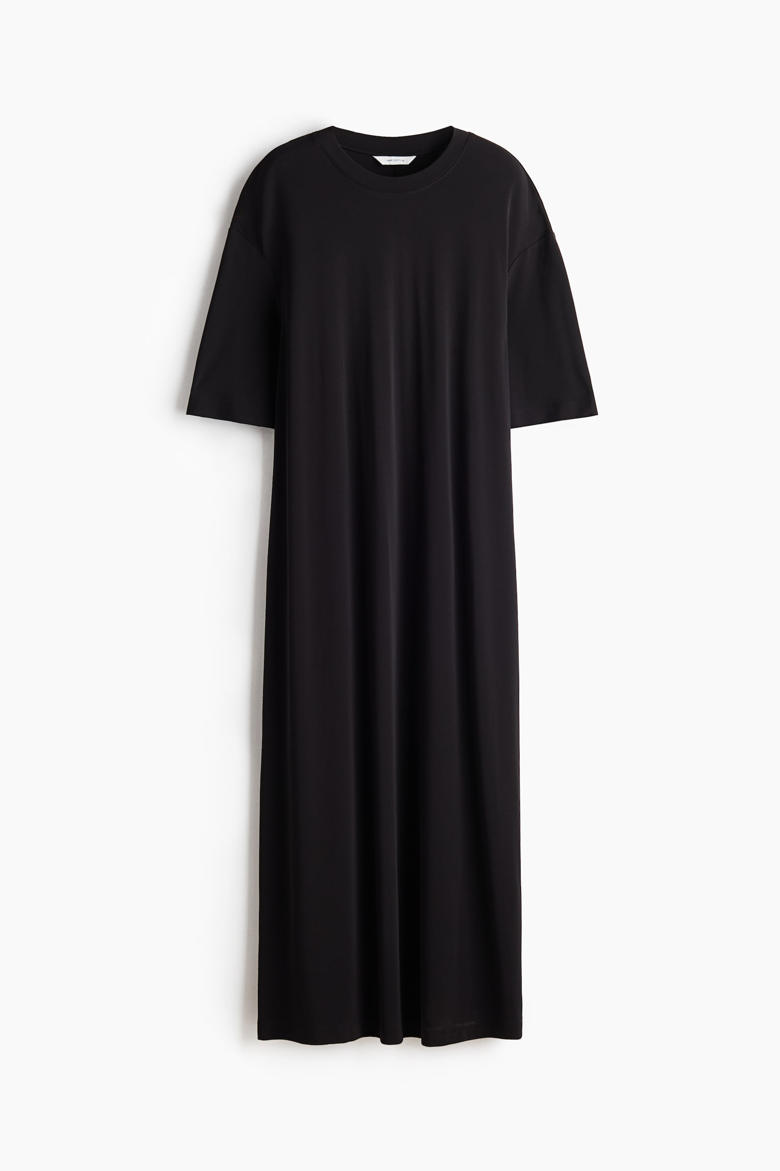 Long T-shirt dress-Black - 2