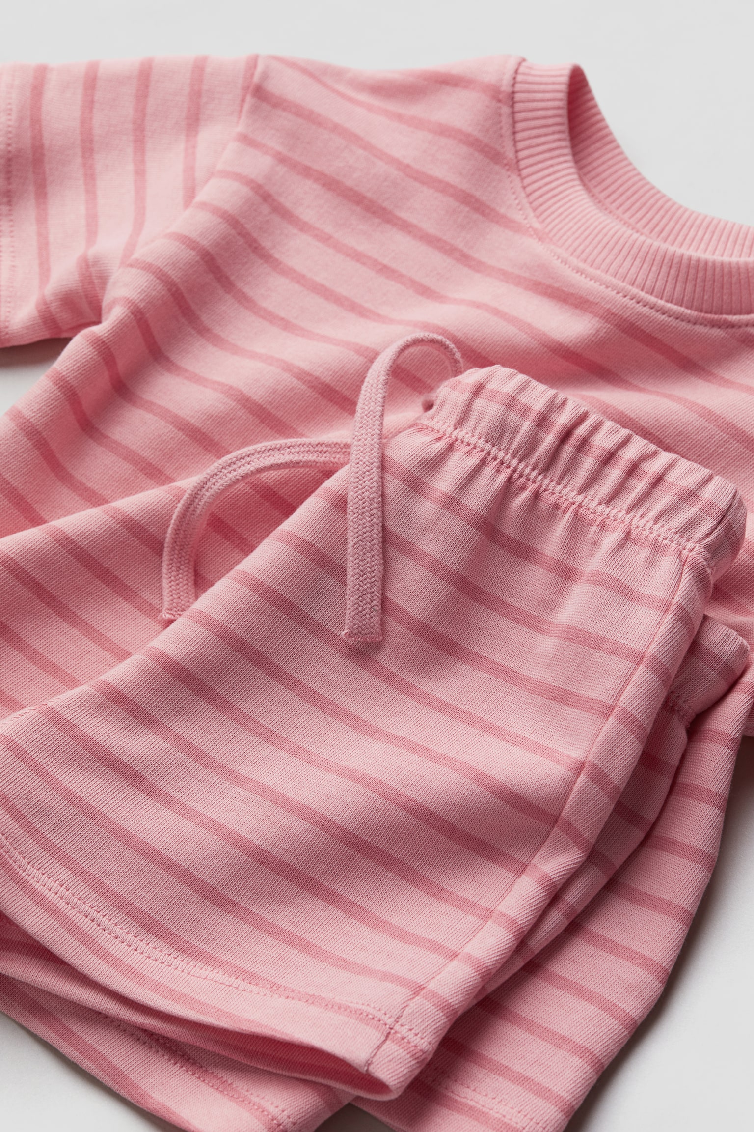 2-piece lightweight sweatshirt set - Light pink/Striped - 2