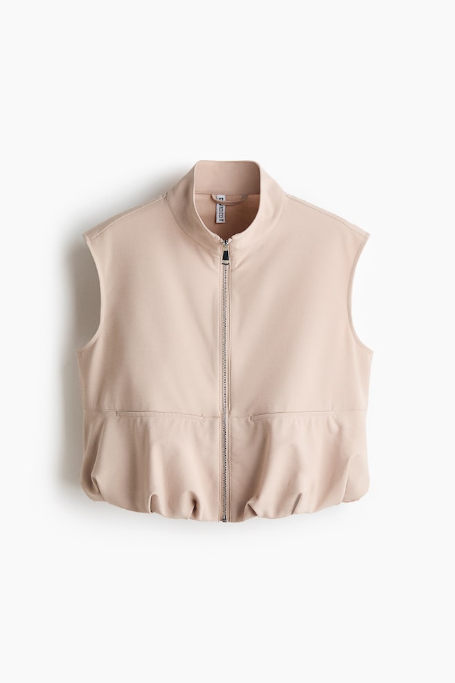 Bubble-hem gilet - Beige - 1